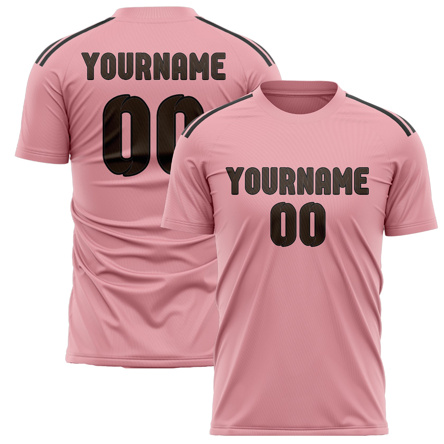 Custom Light Pink Brown Soccer Jersey