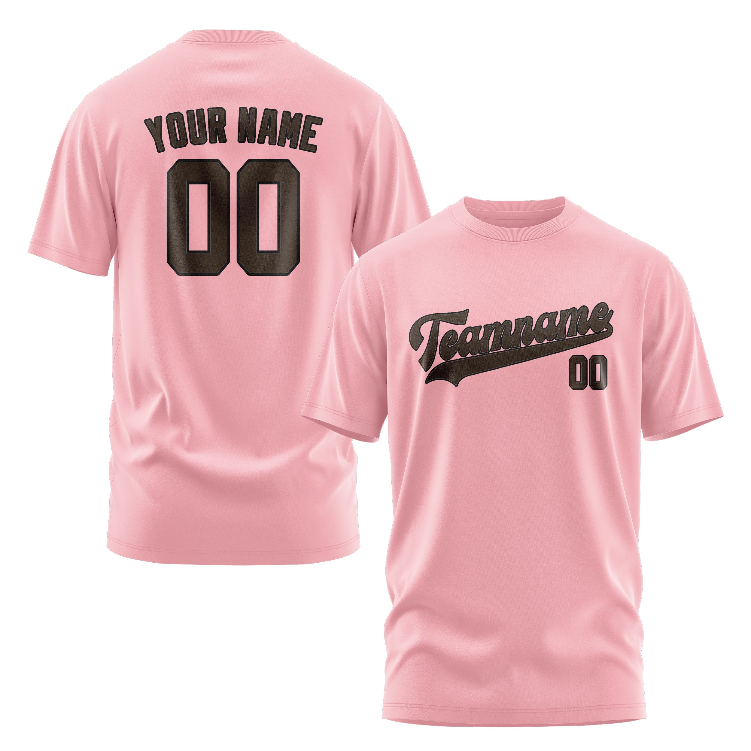 Custom Light Pink Brown T-Shirt