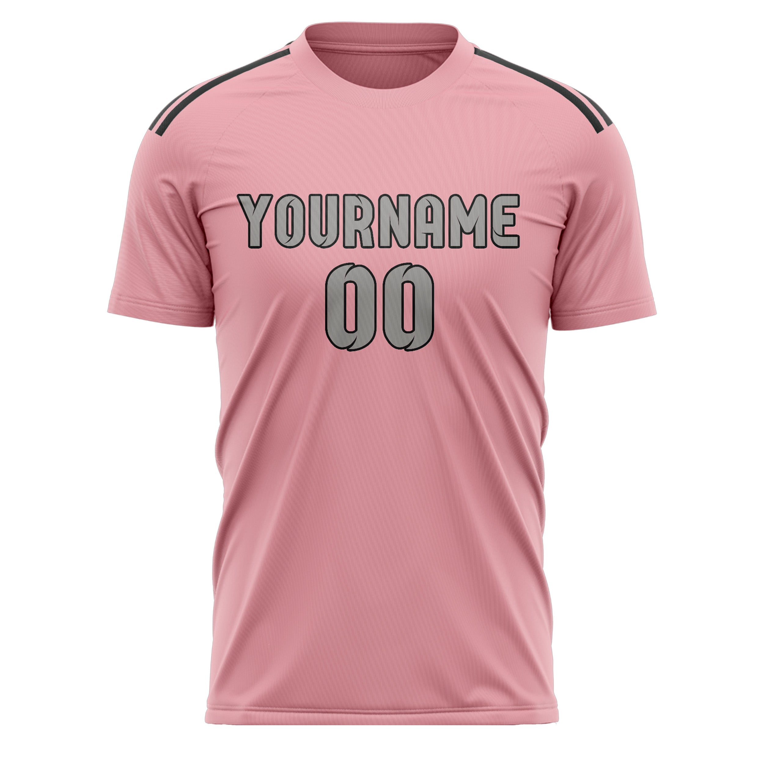 Custom Light Pink Gray Soccer Jersey