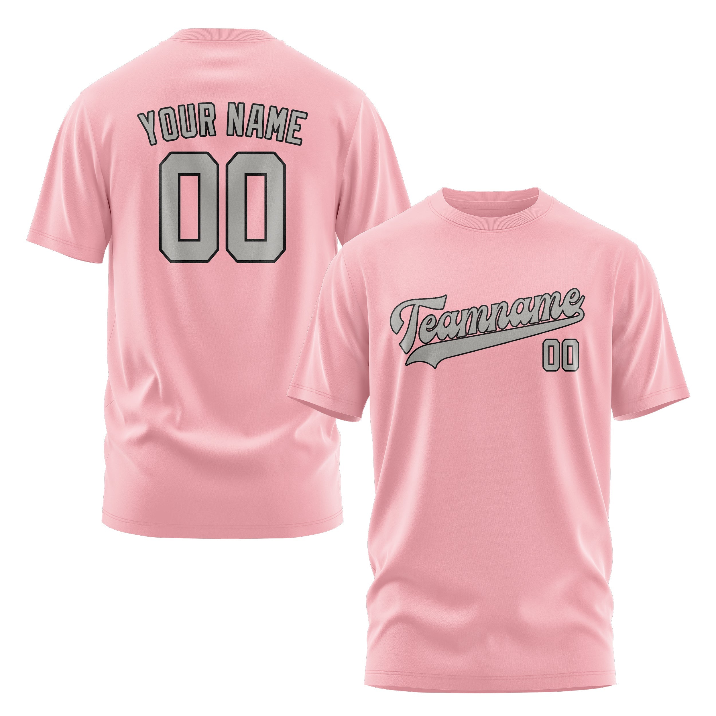 Custom Light Pink Gray T-Shirt