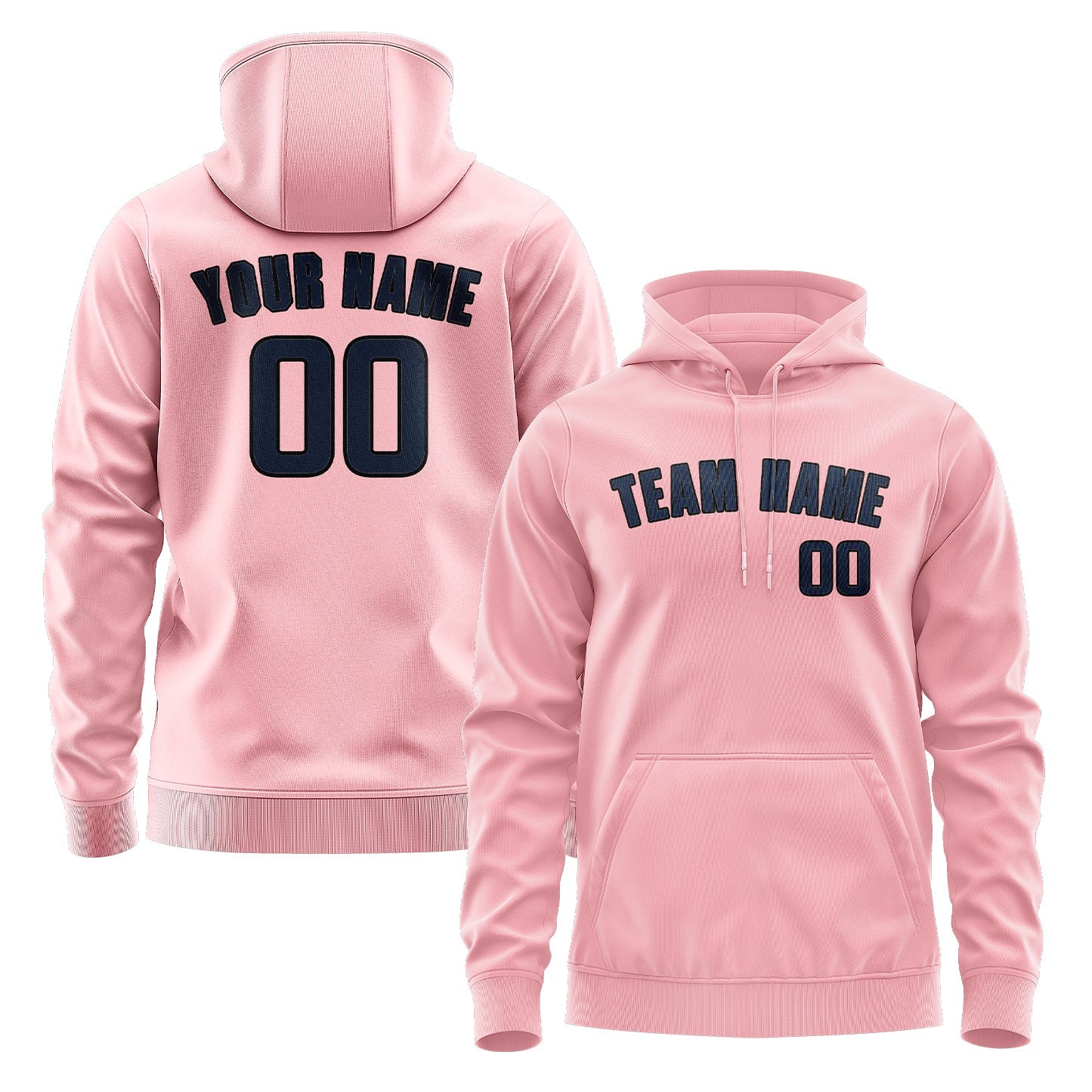 Custom Light Pink Blue Hoodie