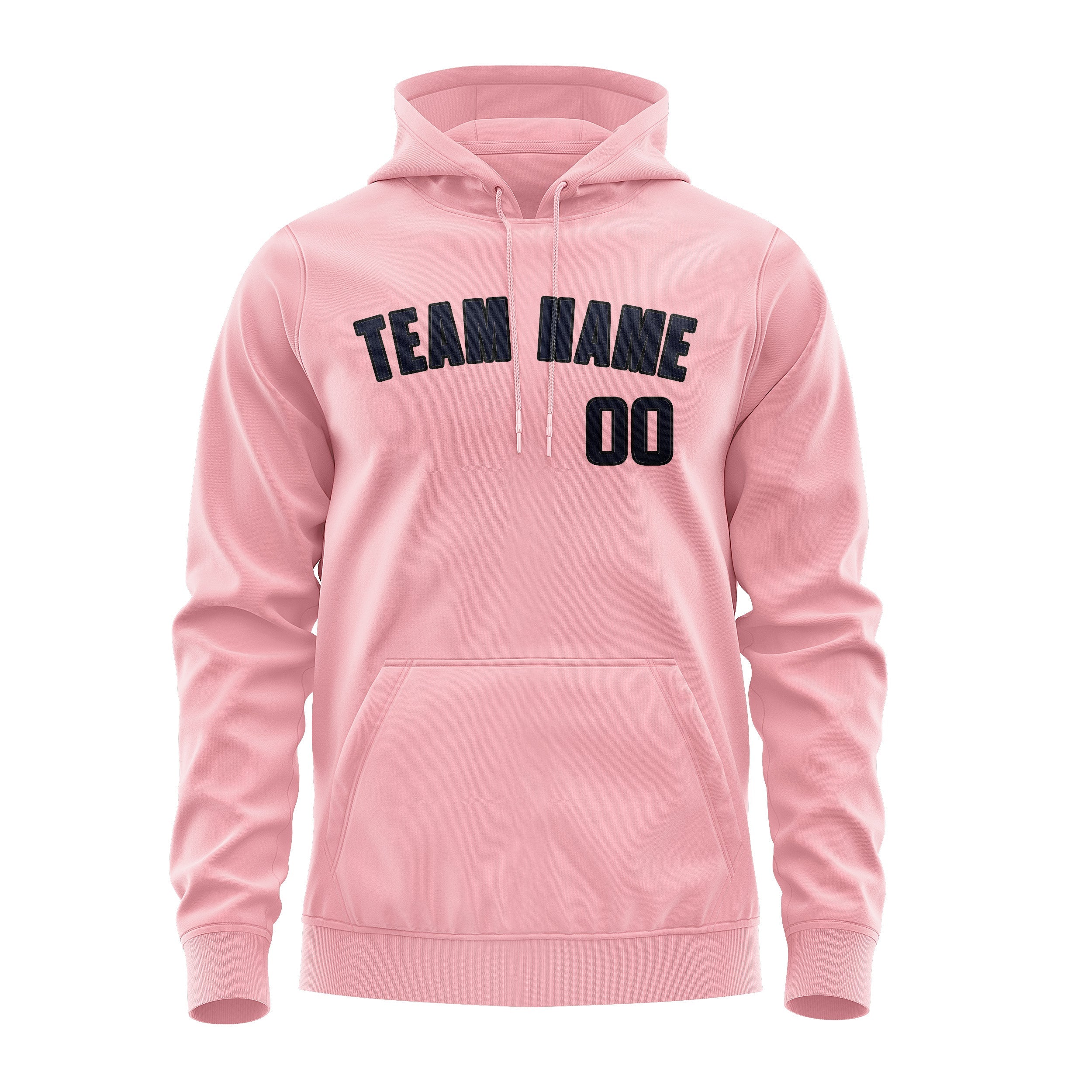 Custom Light Pink Navy Hoodie