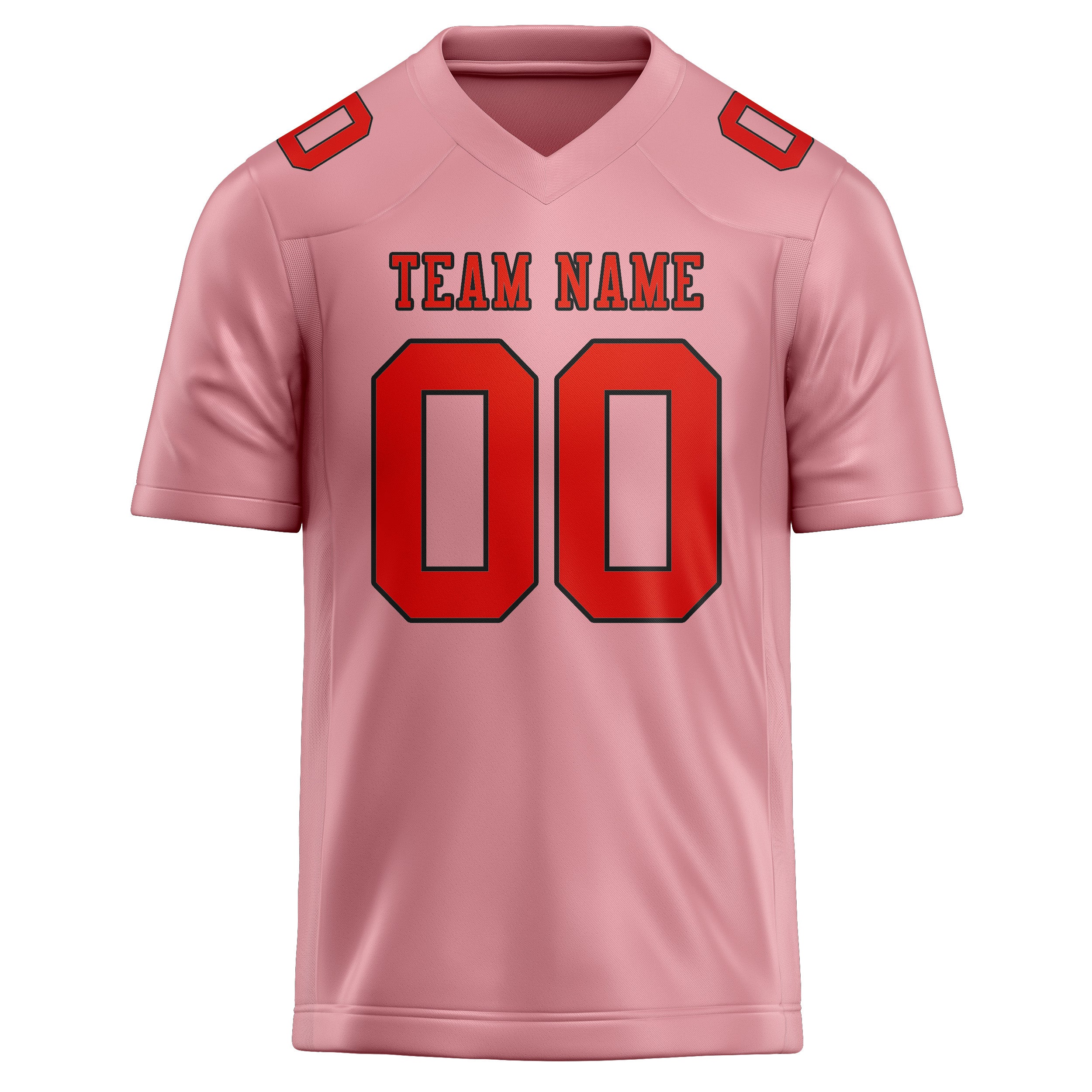 Custom Light Pink Orange Red Football Jersey