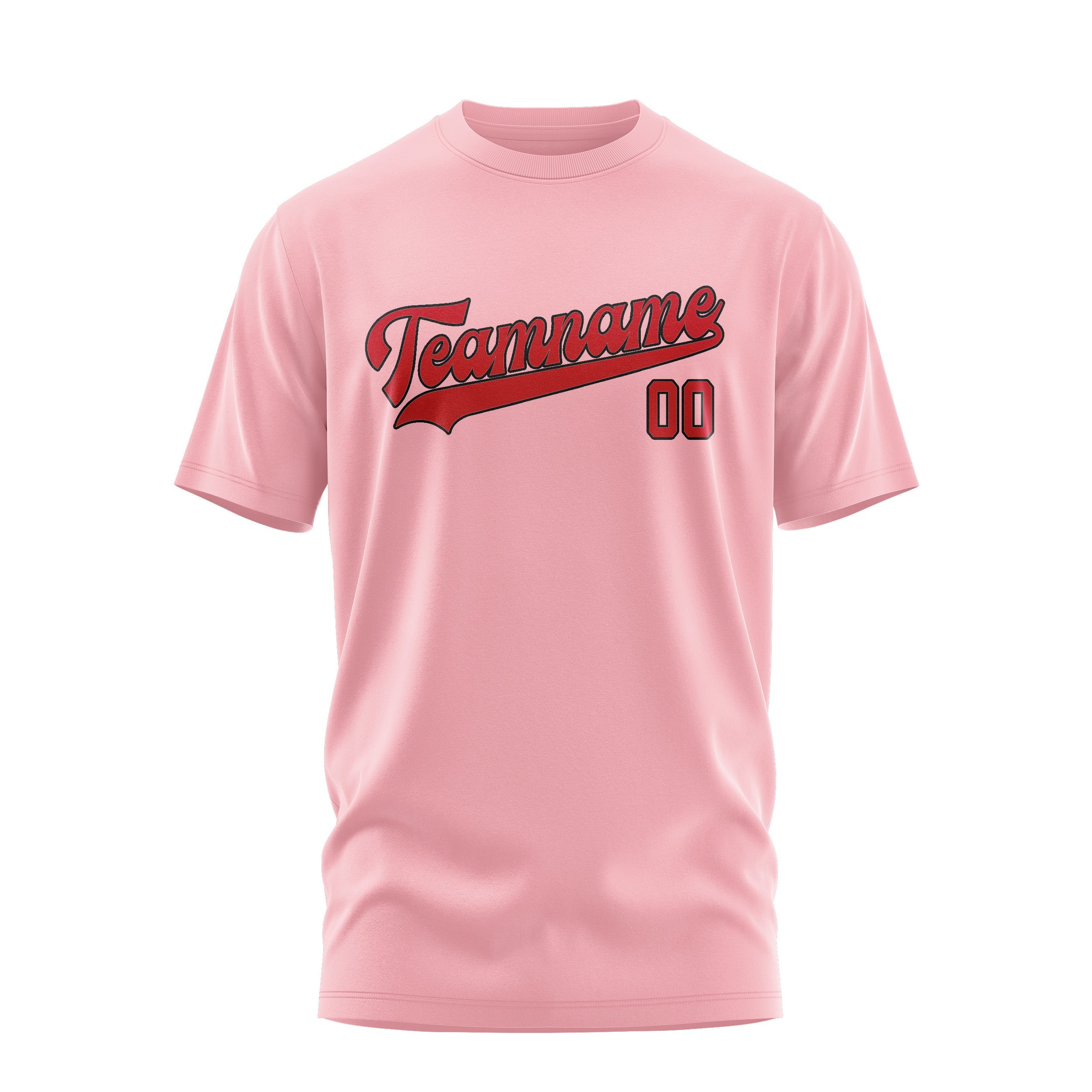 Custom Light Pink Red T-Shirt