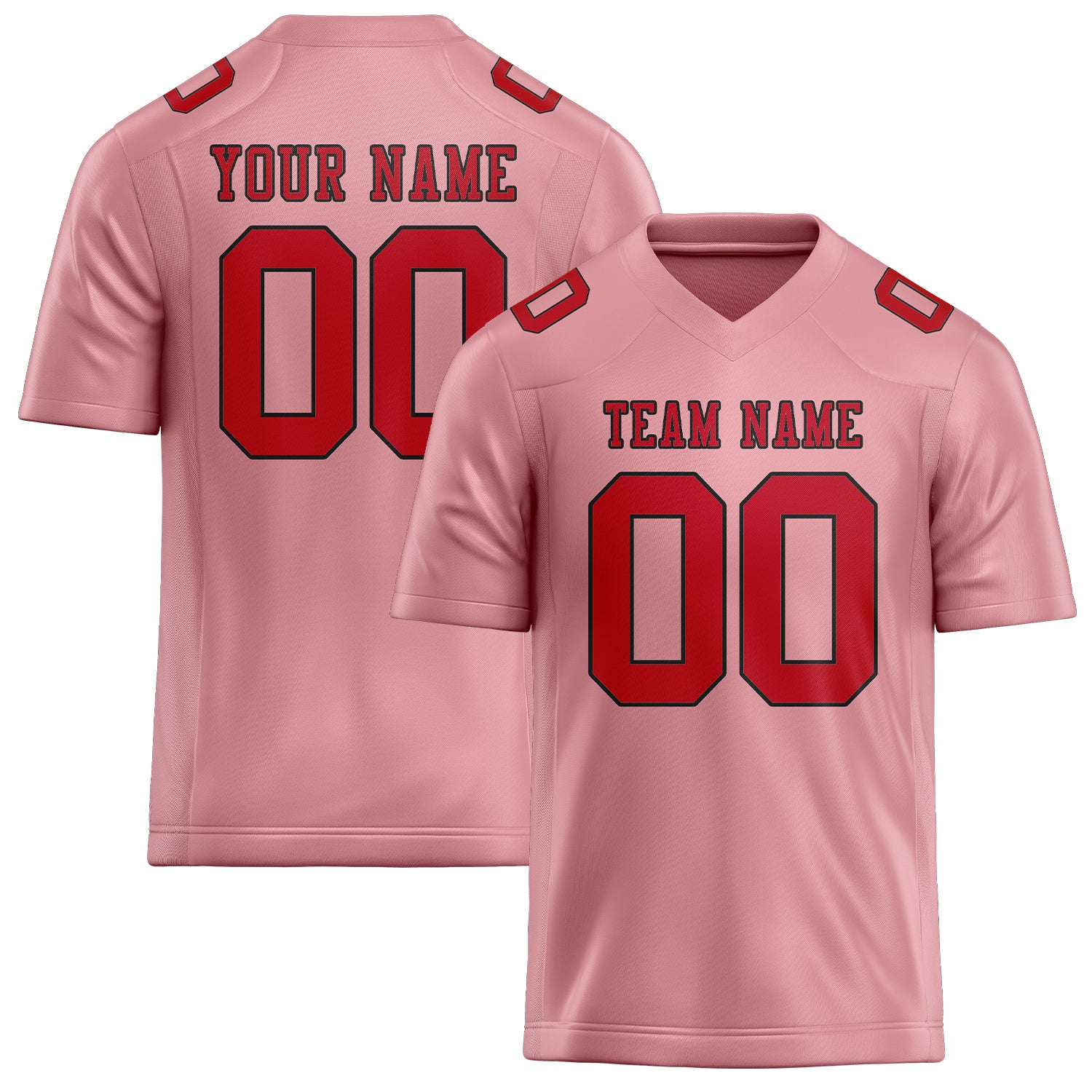 Custom Light Pink Red Football Jersey
