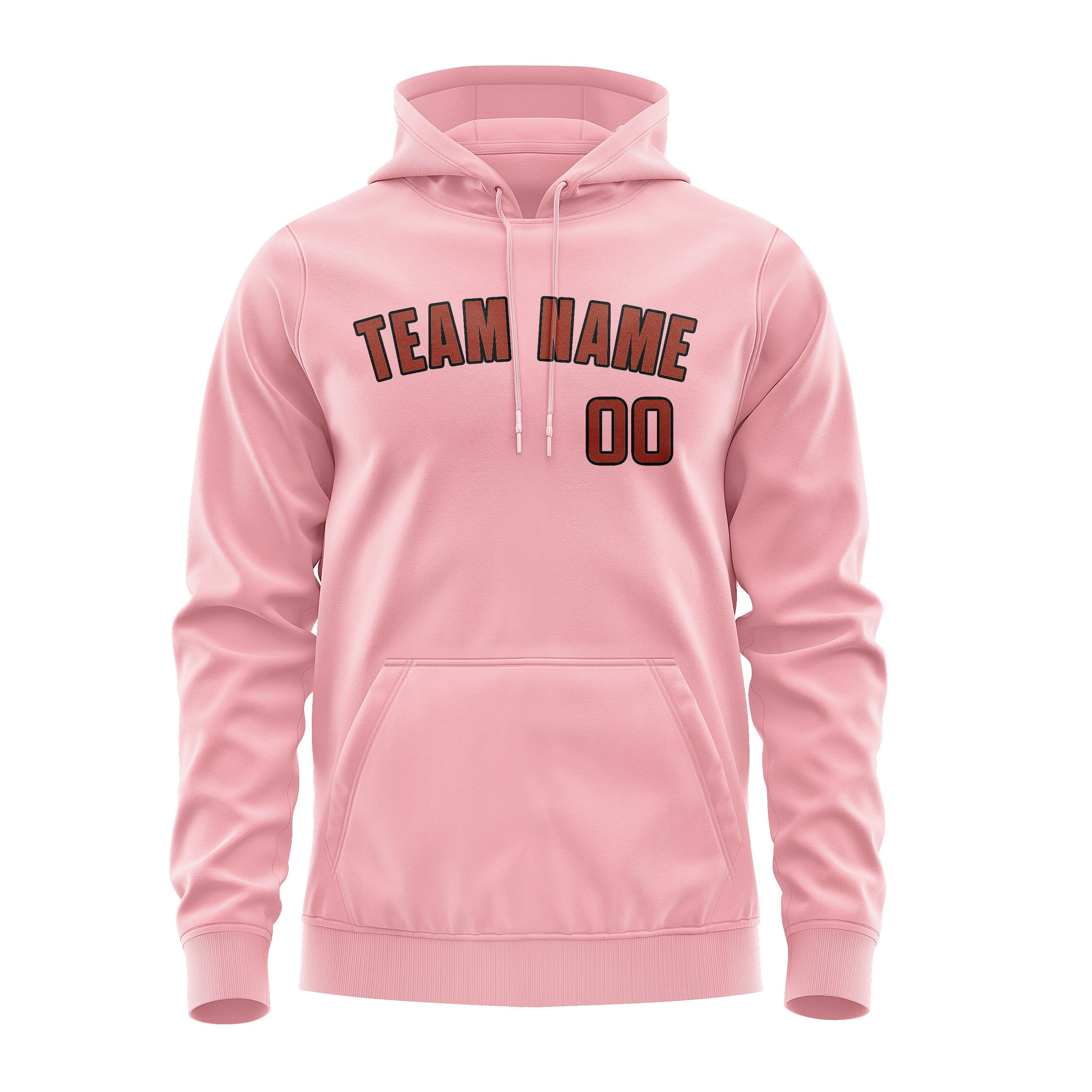 Custom Light Pink Coral Red Hoodie