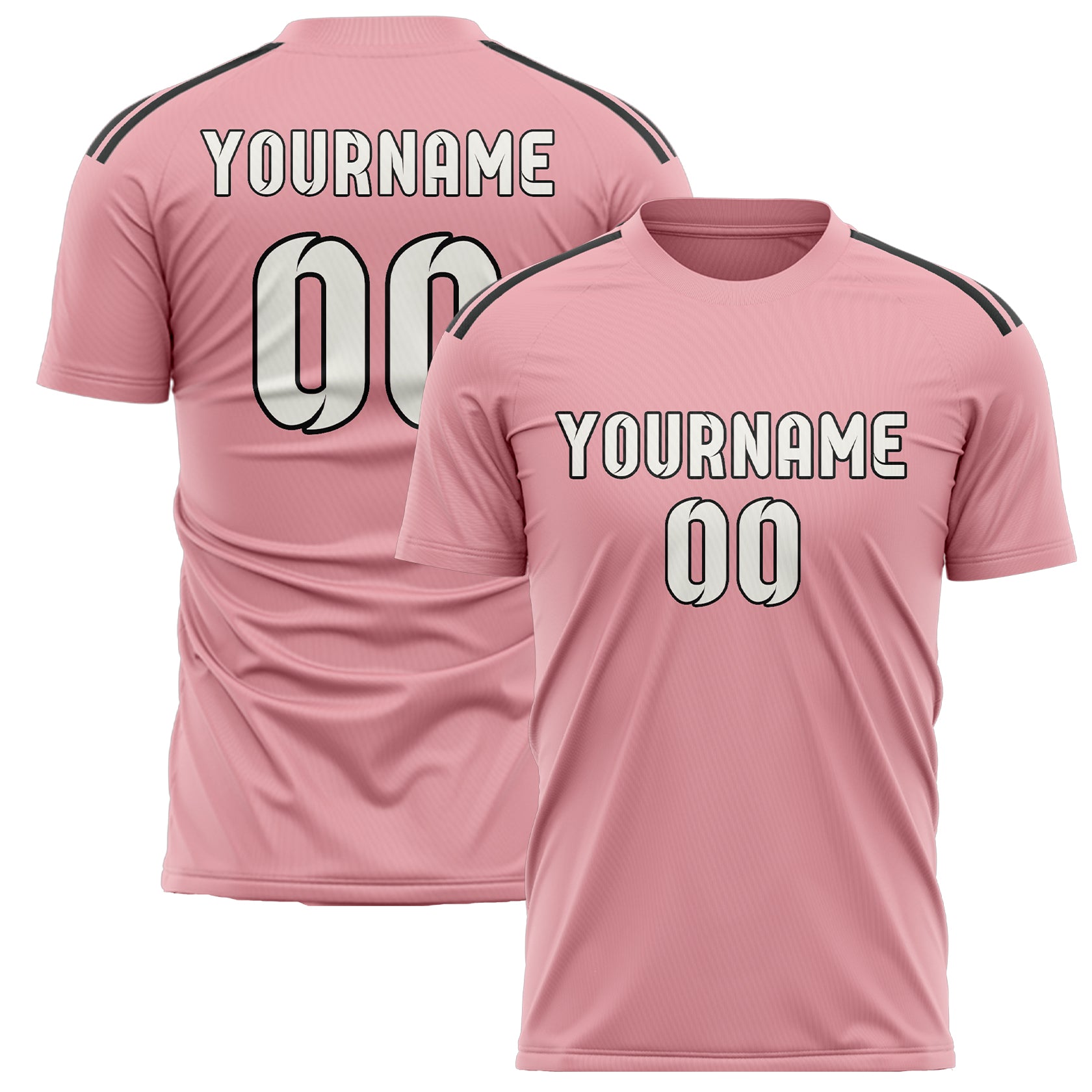 Custom Light Pink White Soccer Jersey