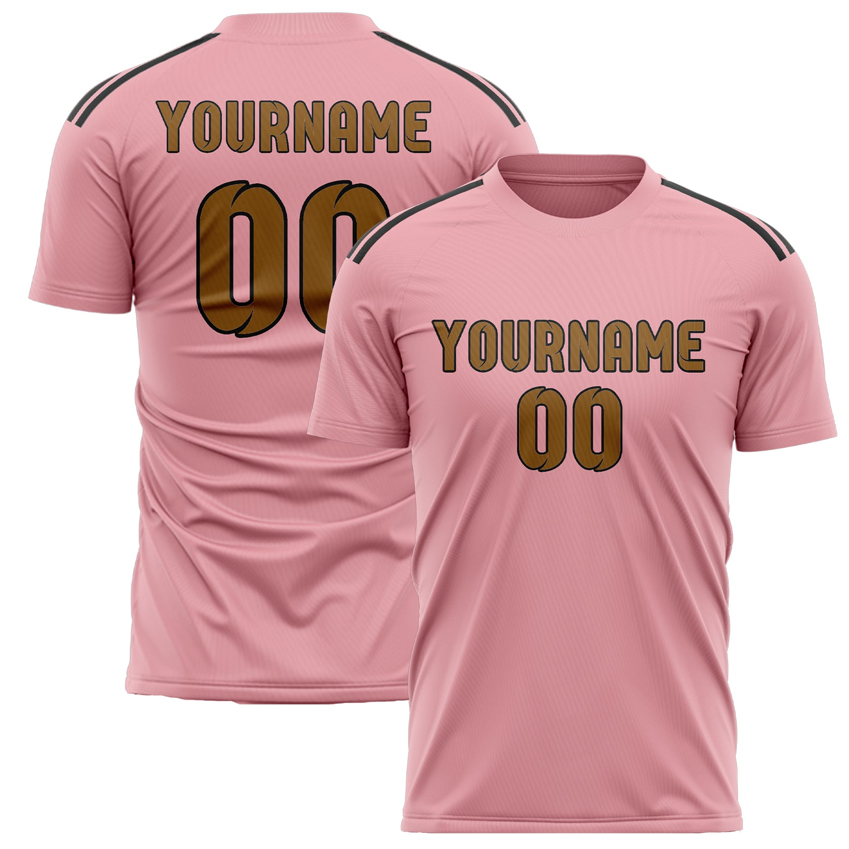 Custom Light Pink Khaki Soccer Jersey
