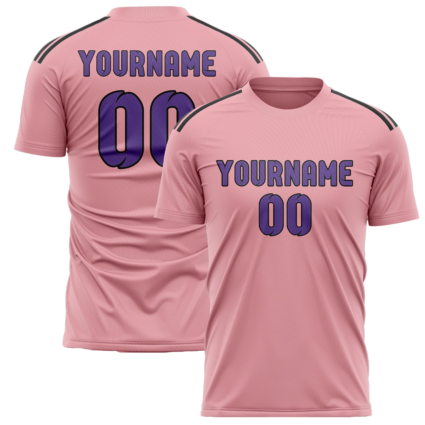 Custom Light Pink Light Purple Soccer Jersey