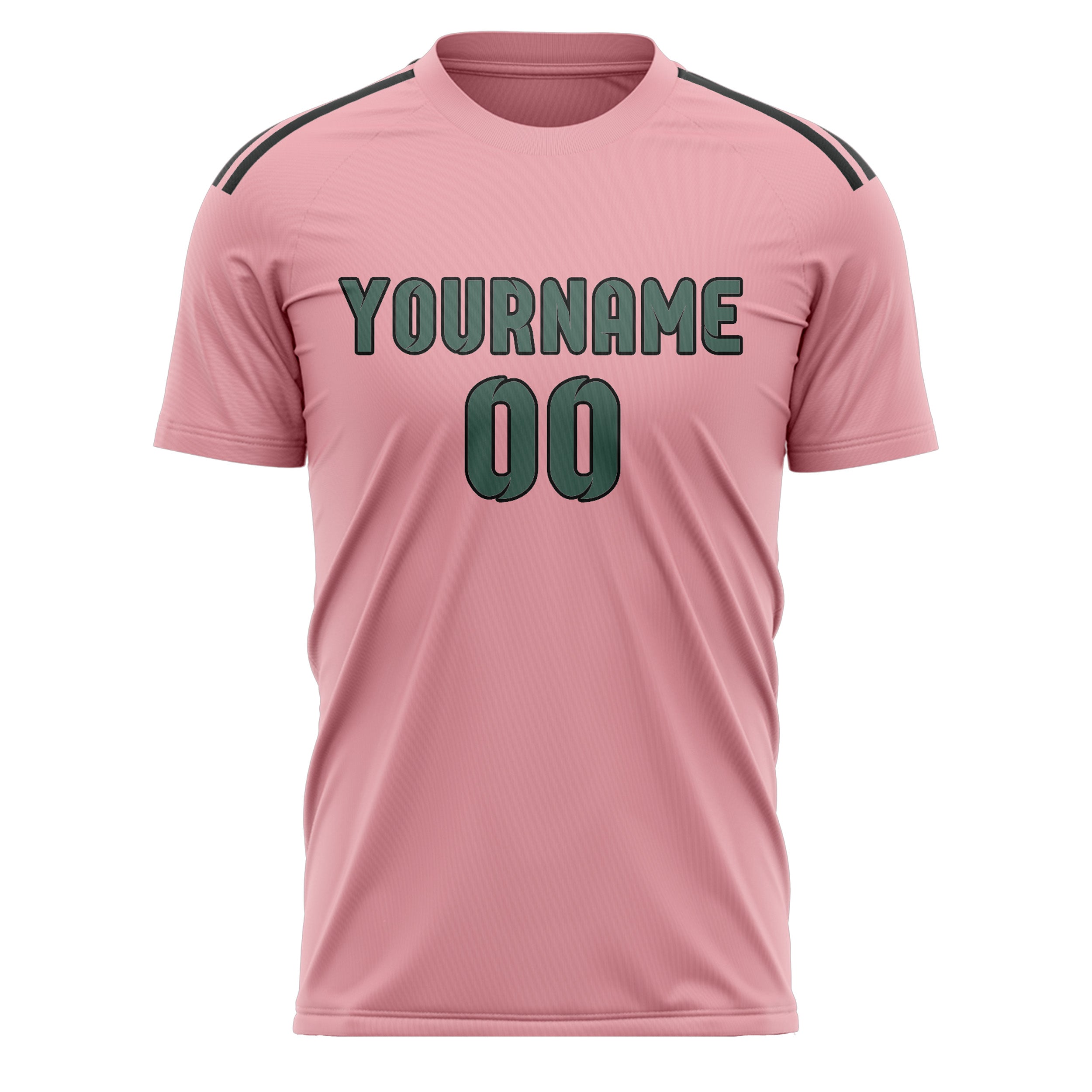 Custom Light Pink Blue Green Soccer Jersey