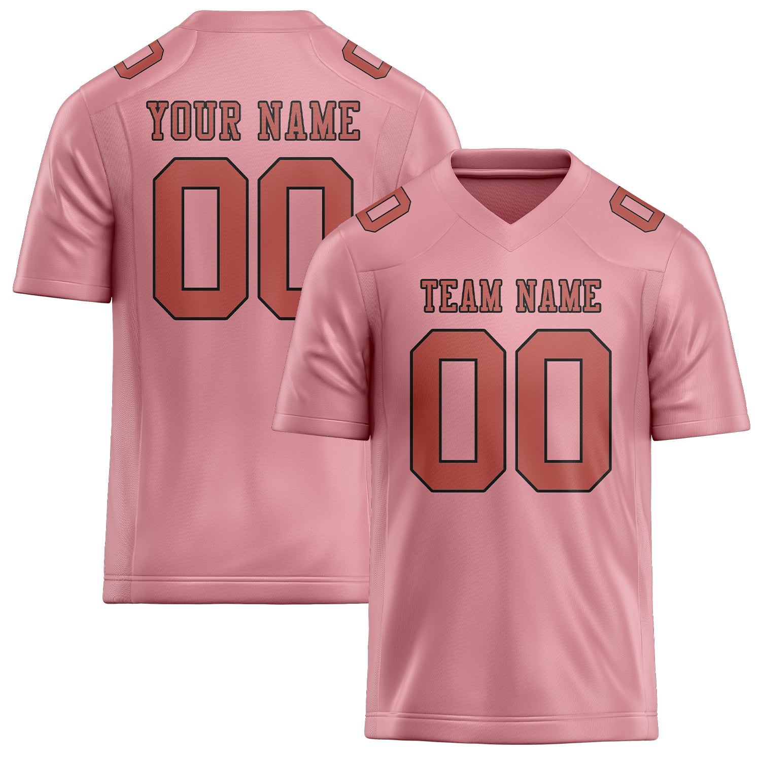 Custom Light Pink Copper Rose Football Jersey