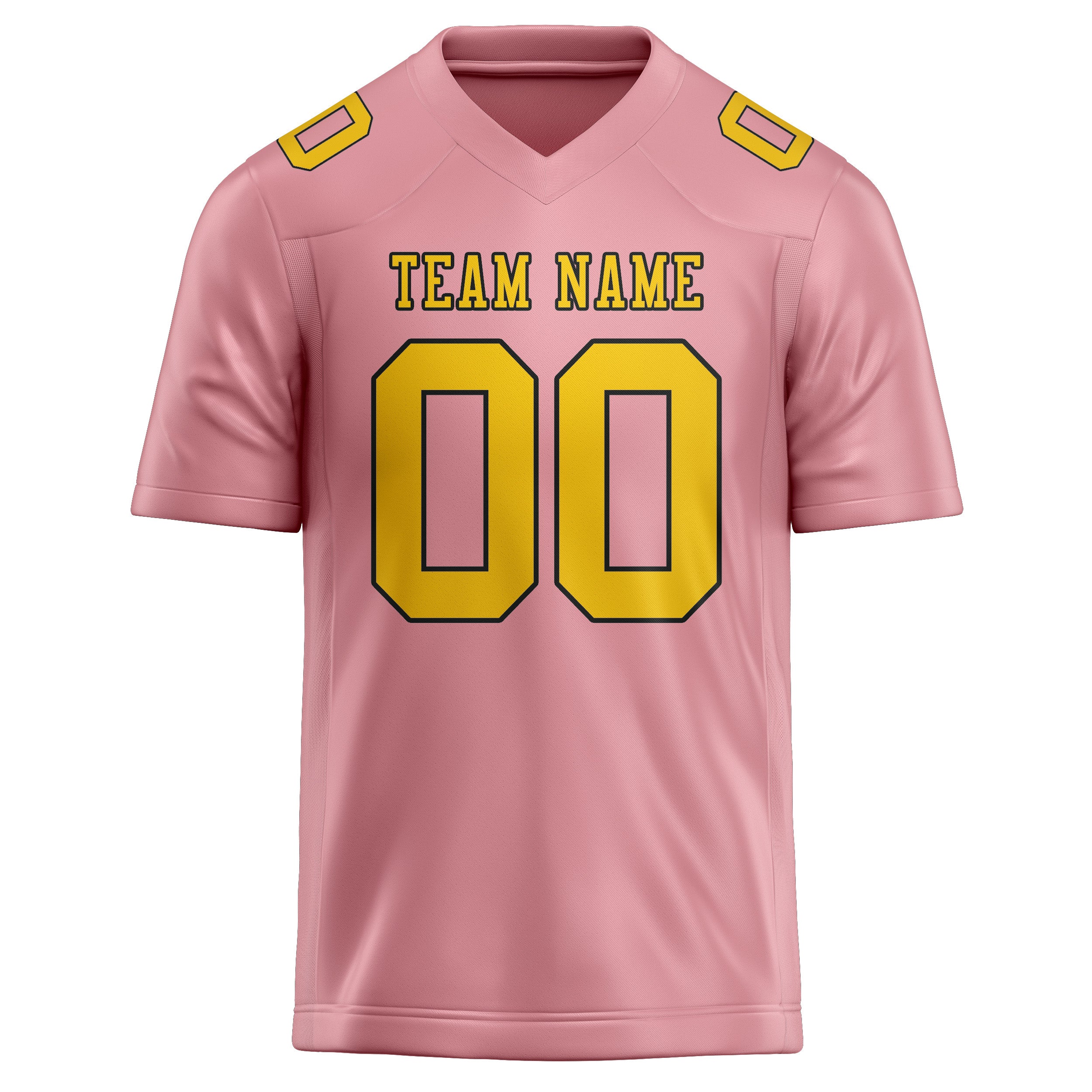 Custom Light Pink Gold Football Jersey