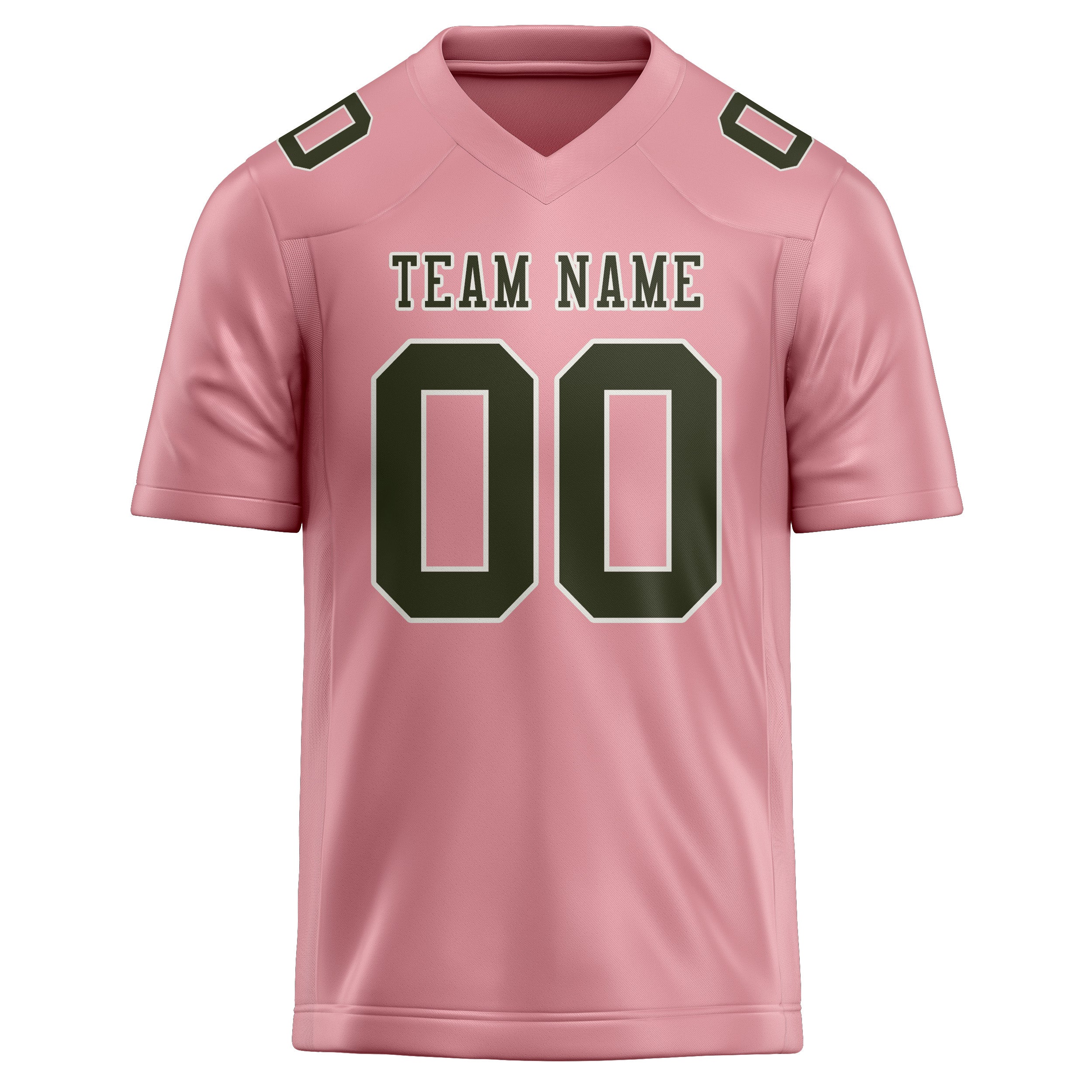Custom Light Pink Olive Football Jersey