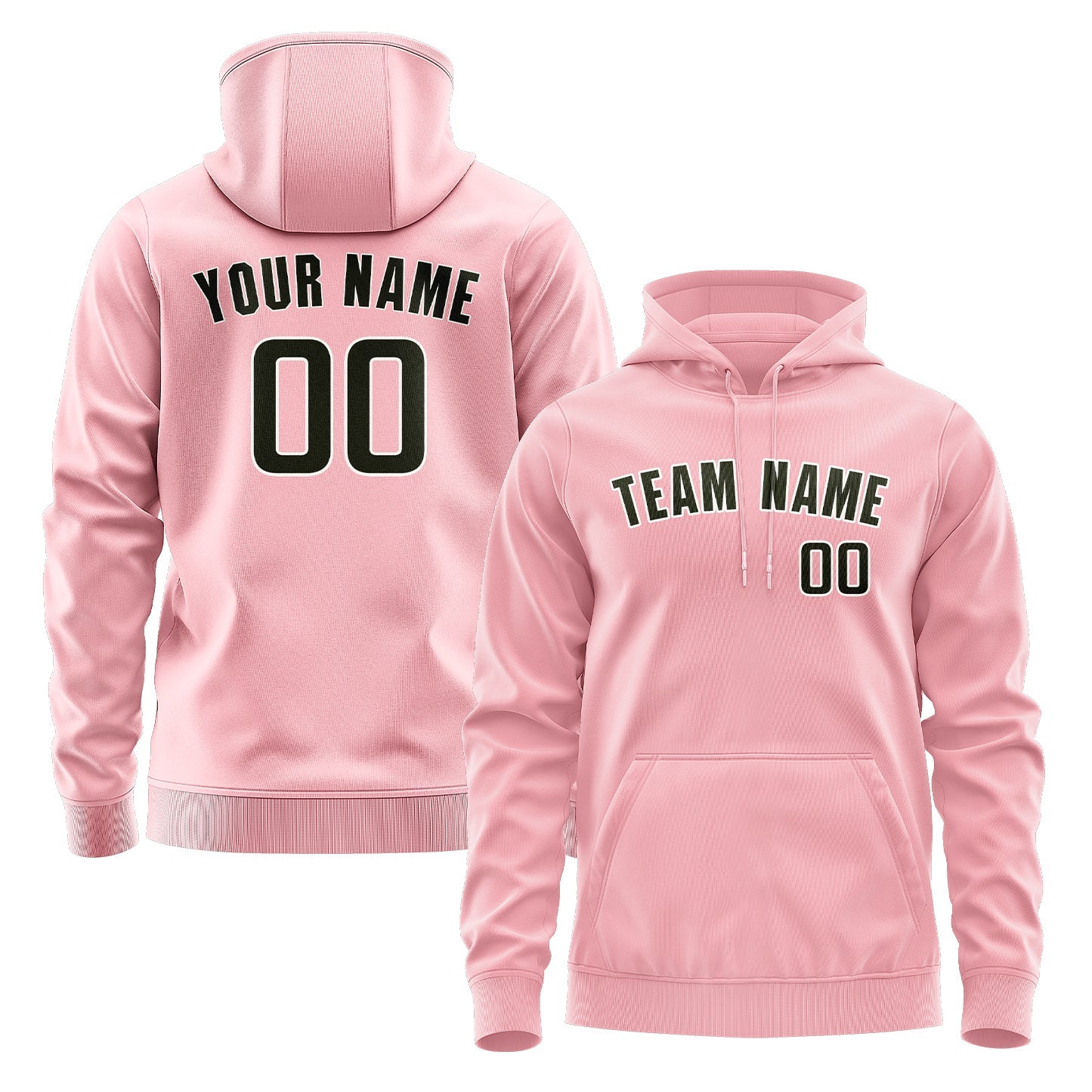 Custom Light Pink Olive Hoodie