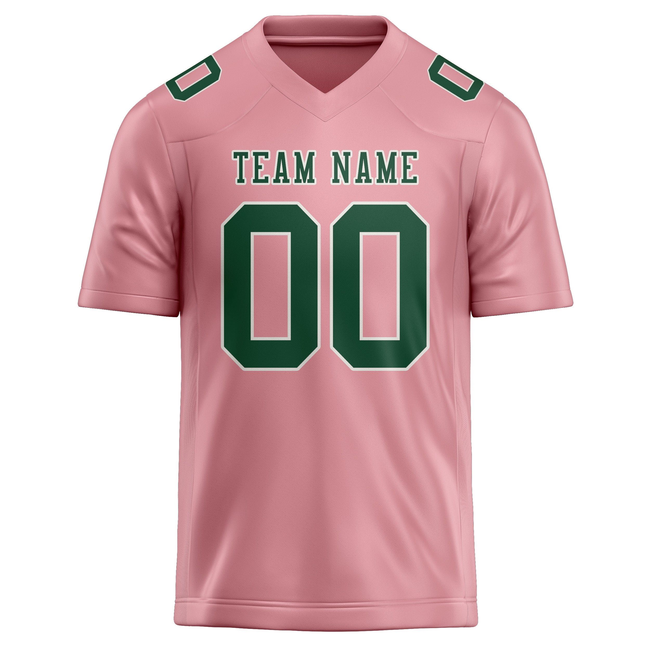 Custom Light Pink Green Football Jersey