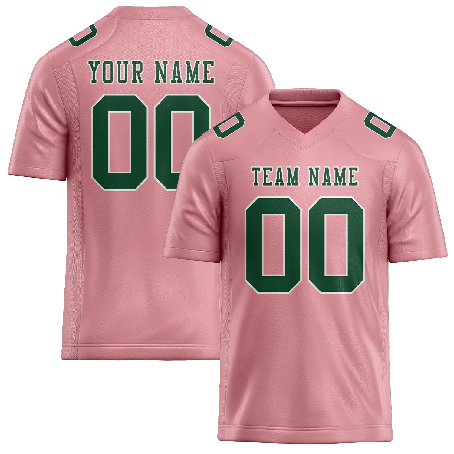 Custom Light Pink Green Football Jersey