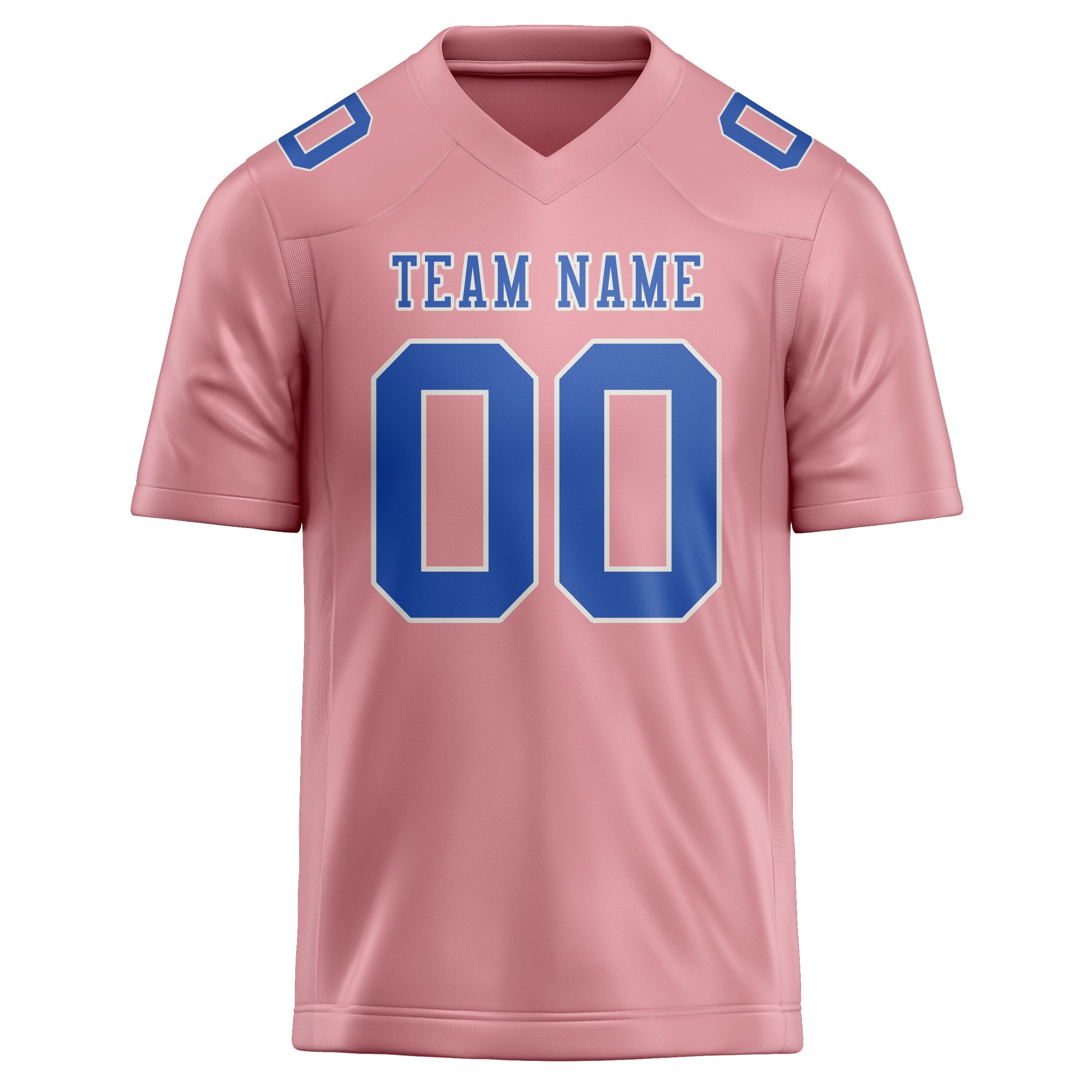 Custom Light Pink Sky Blue Football Jersey