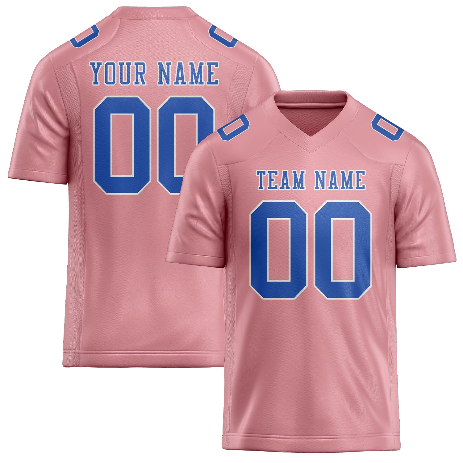 Custom Light Pink Sky Blue Football Jersey