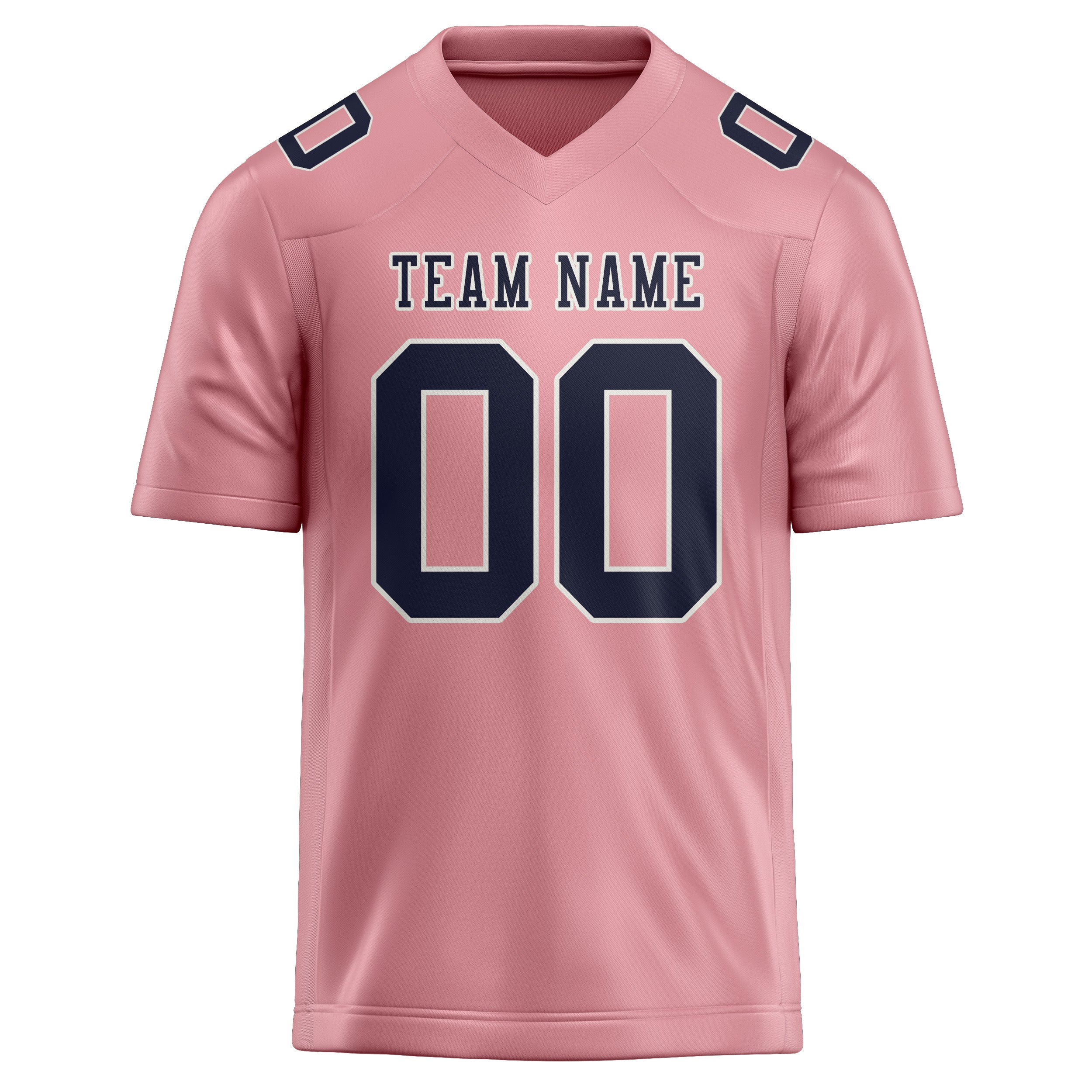 Custom Light Pink Navy Football Jersey