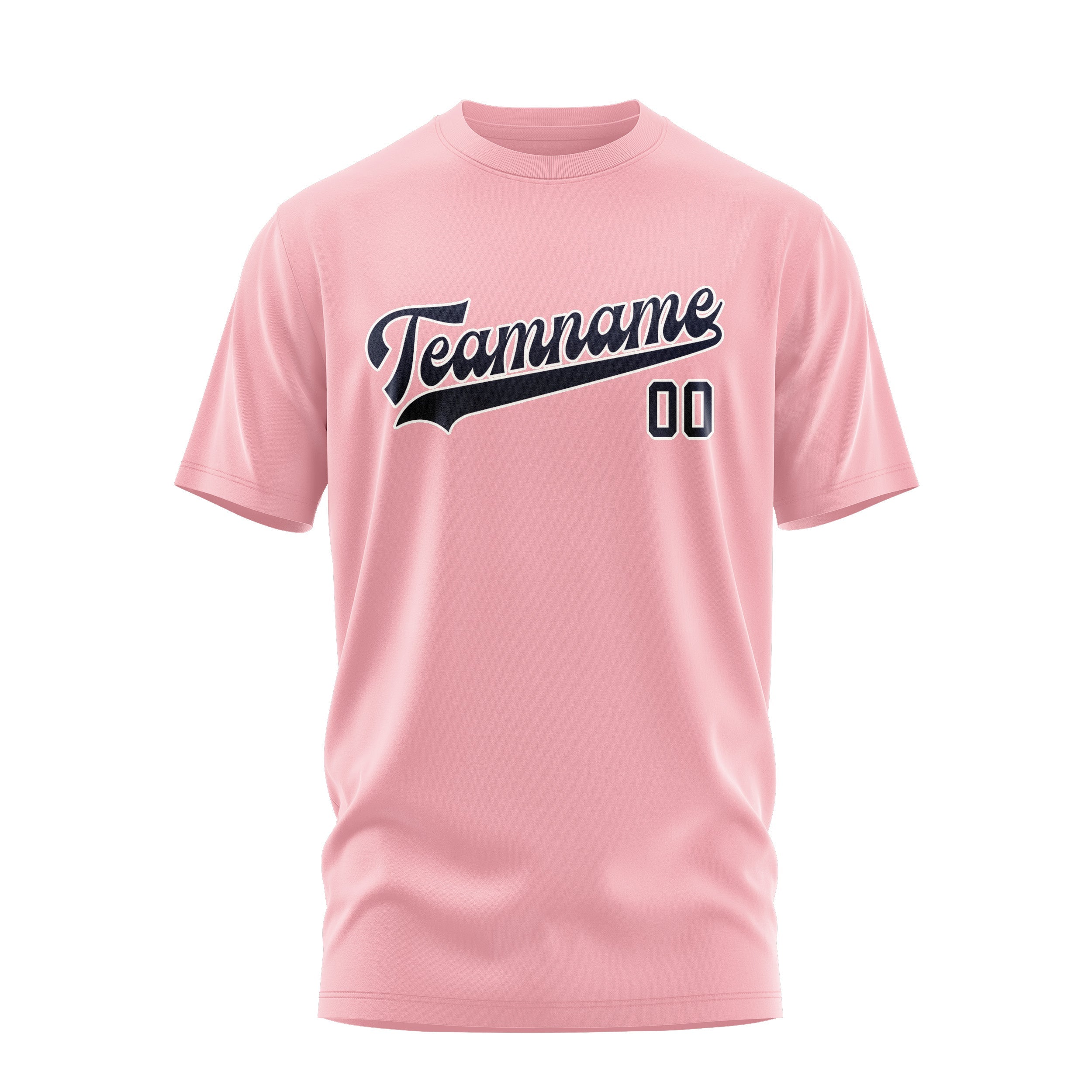 Custom Light Pink Navy T-Shirt
