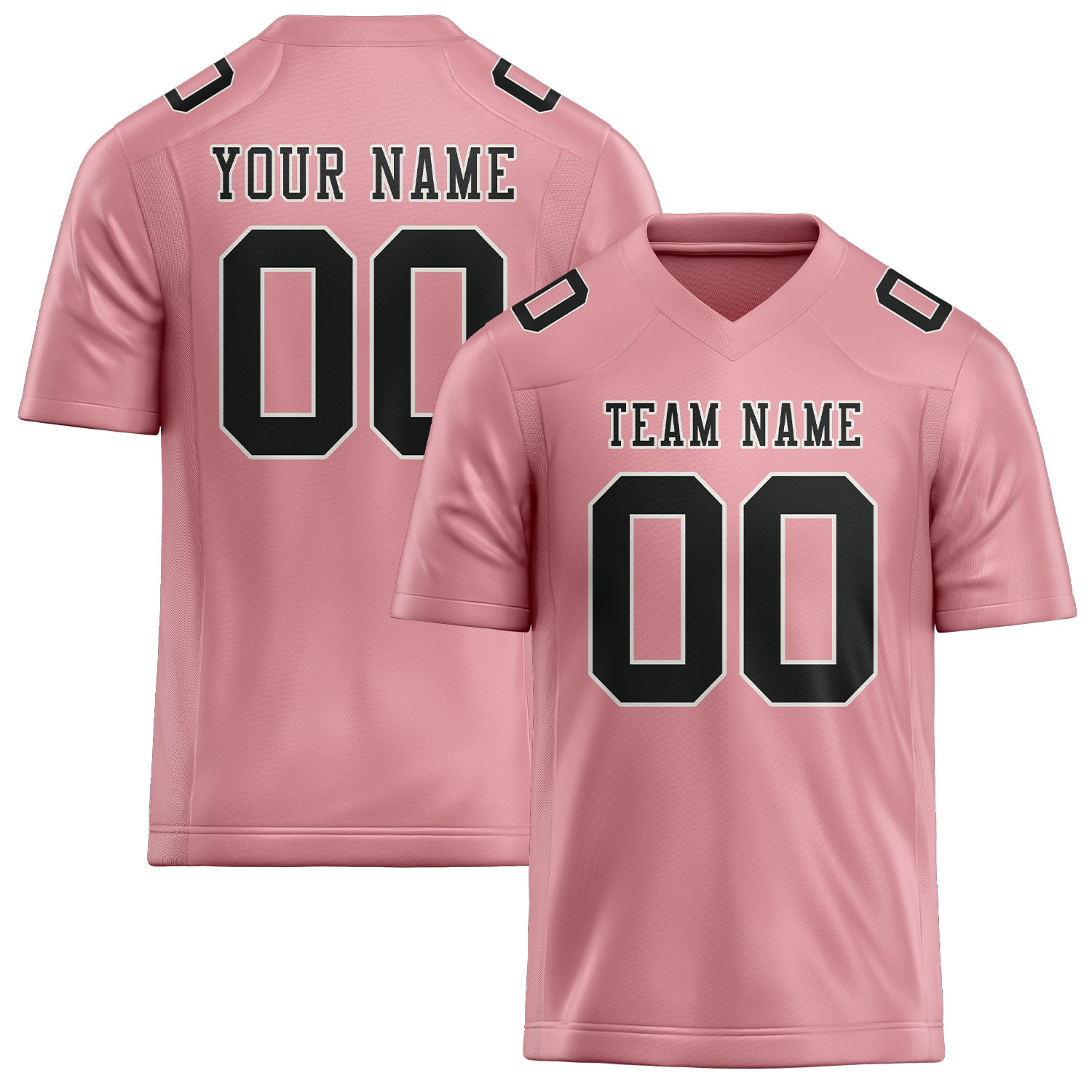 Custom Light Pink Black Football Jersey