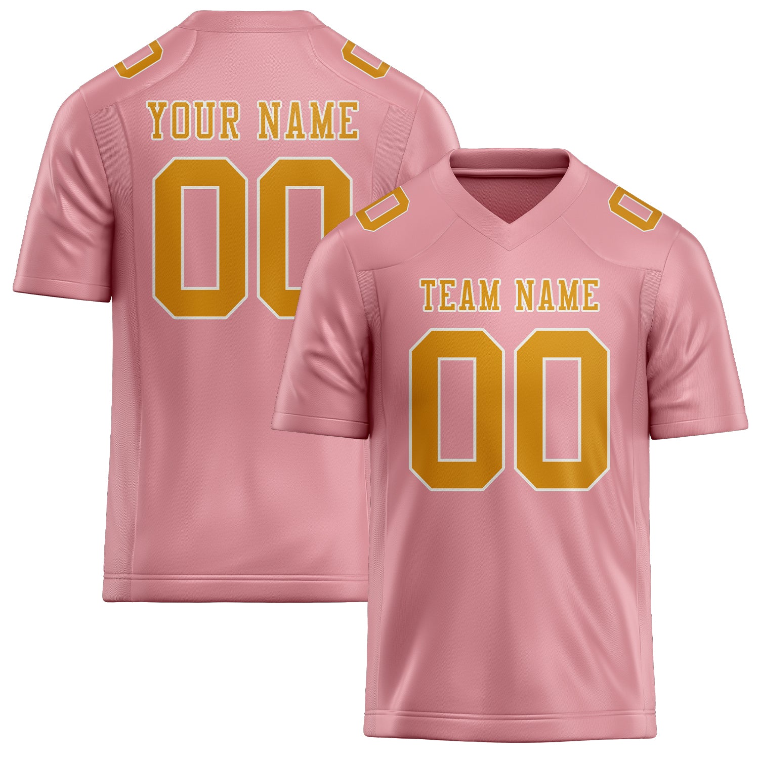 Custom Light Pink Yellow Football Jersey