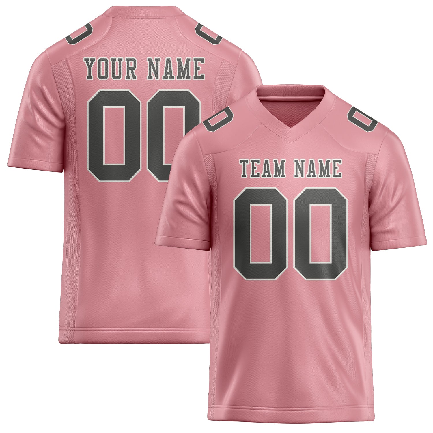 Custom Light Pink Dark Grey Football Jersey