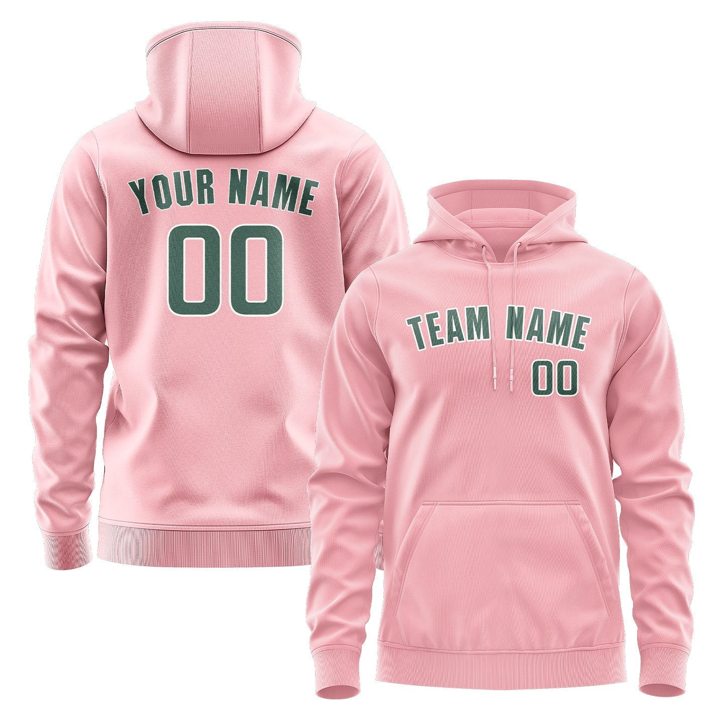 Custom Light Pink Blue Green Hoodie