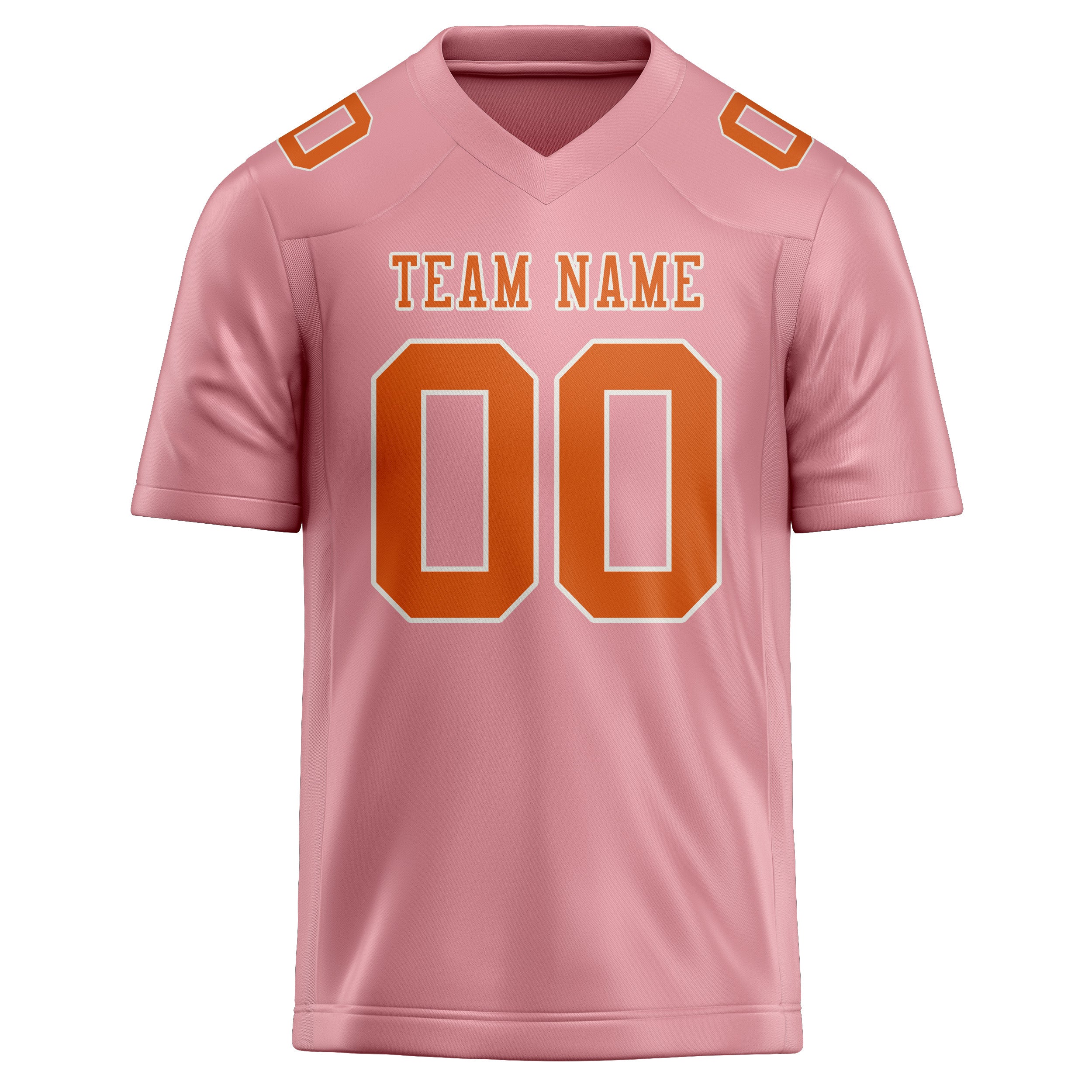Custom Light Pink Orange Football Jersey