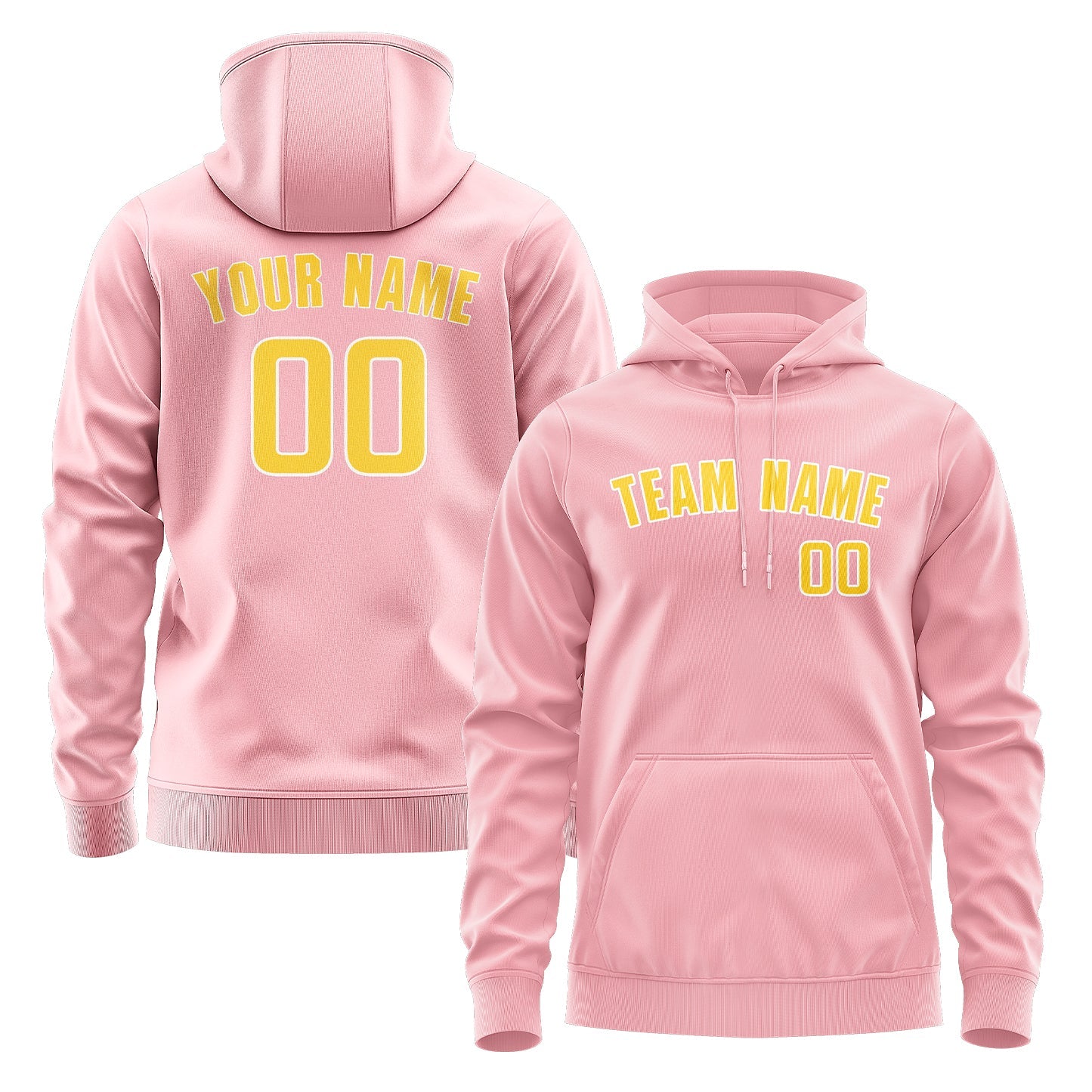 Custom Light Pink Gold Hoodie