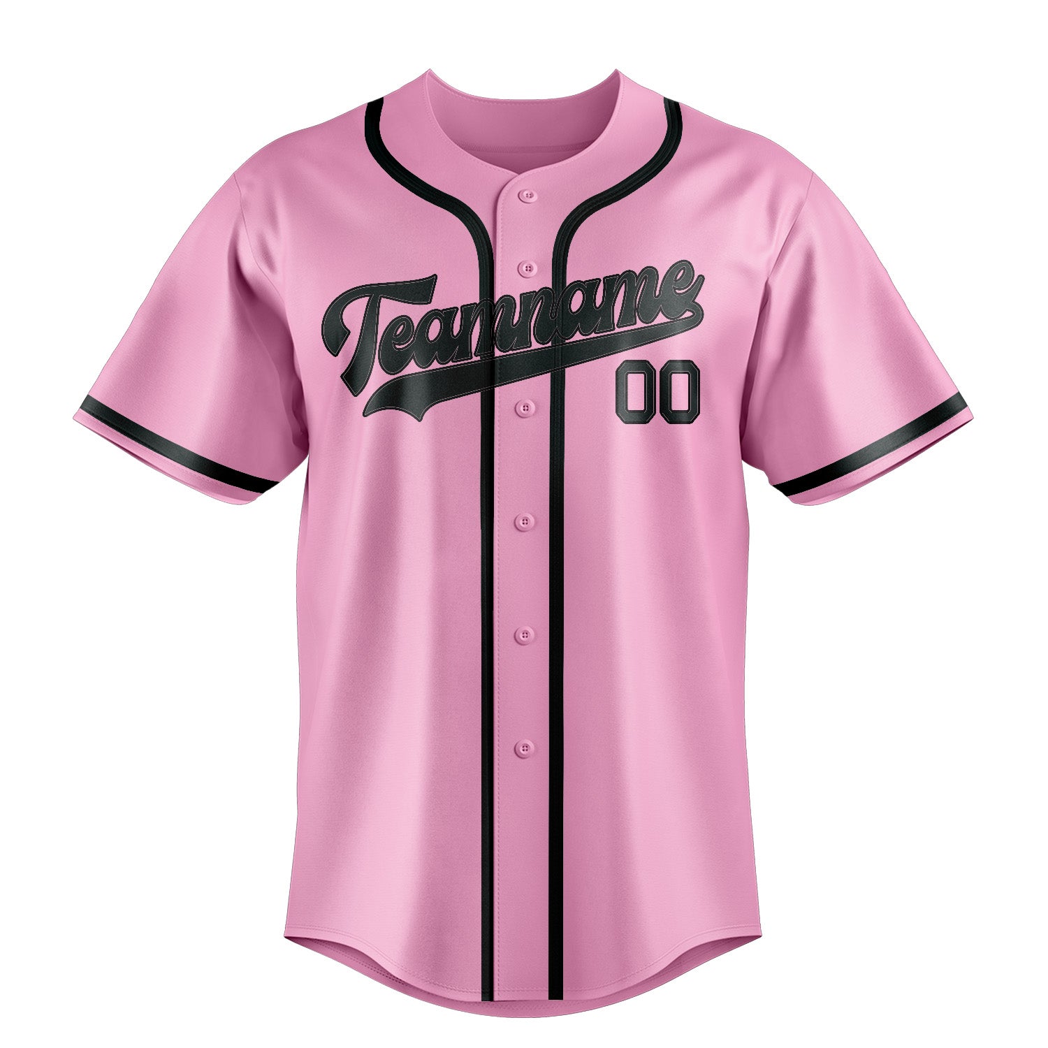 Custom Light Pink Dark Grey Baseball Jersey