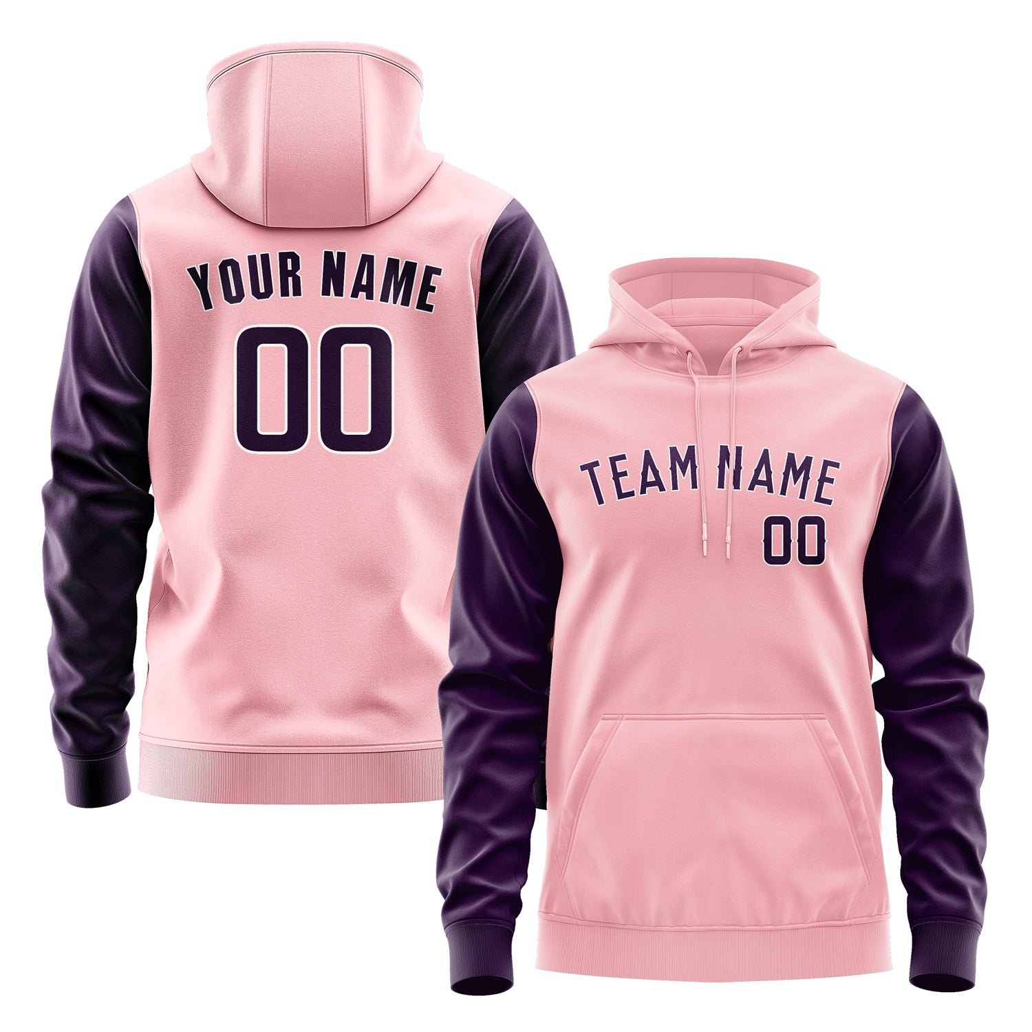 Custom Light Pink Purple Hoodie 2121070721B31807