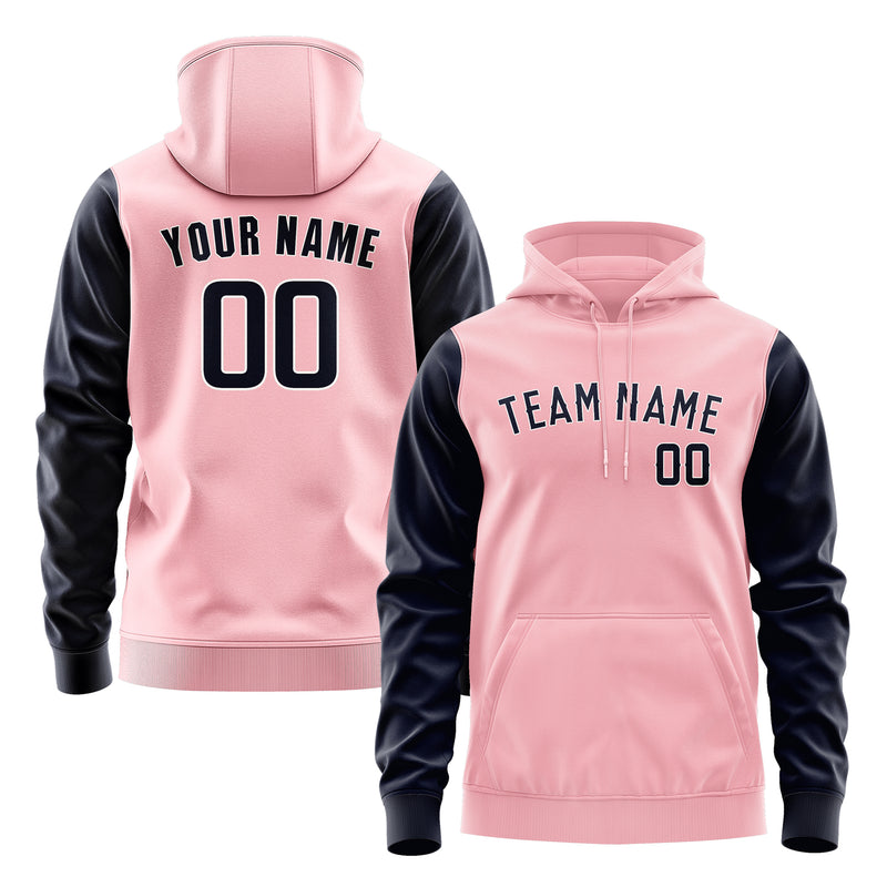 Custom Light Pink Navy Hoodie 2121111121B31811