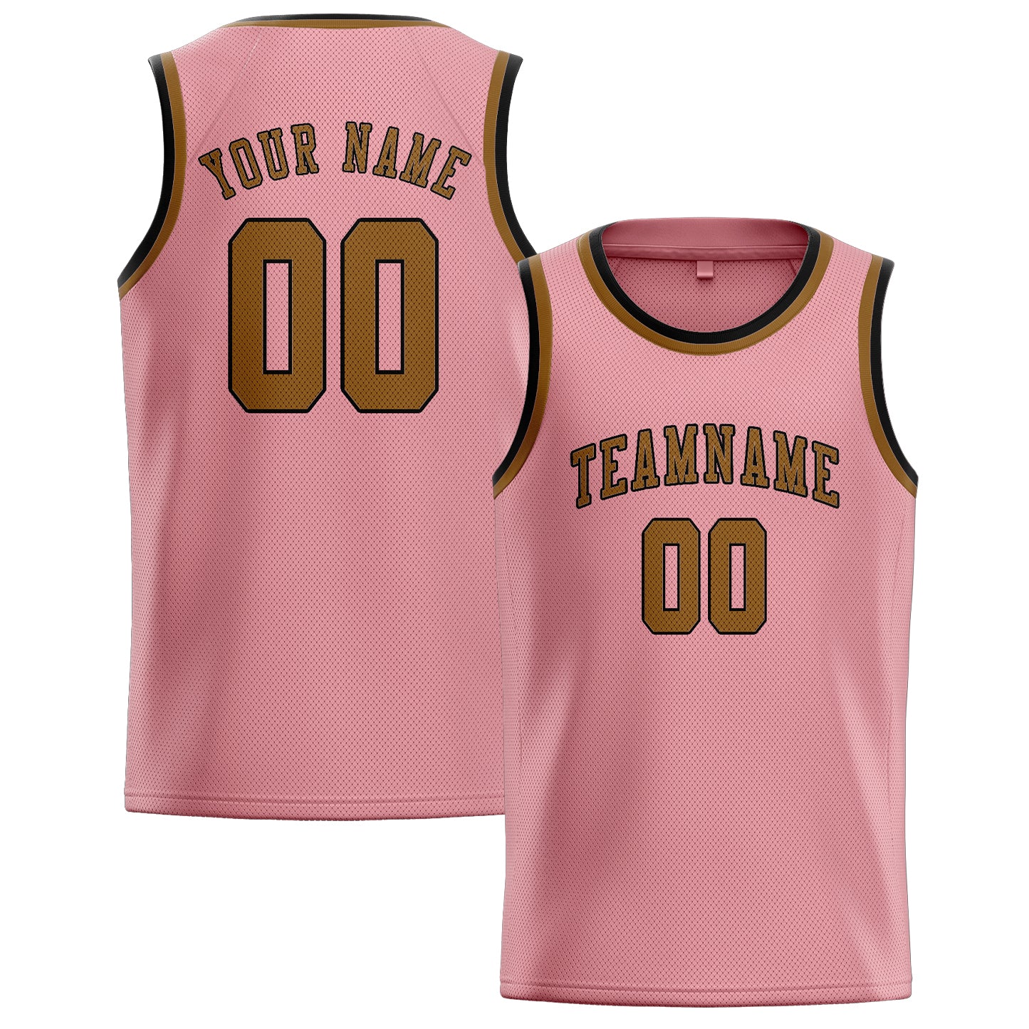 Custom Light Pink Khaki Basketball Jersey