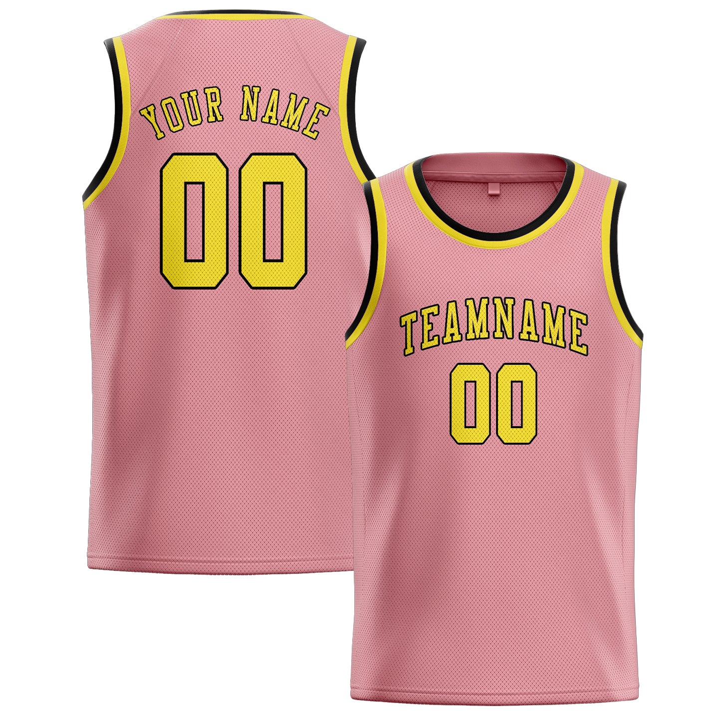 Custom Light Pink Light Yellow Basketball Jersey