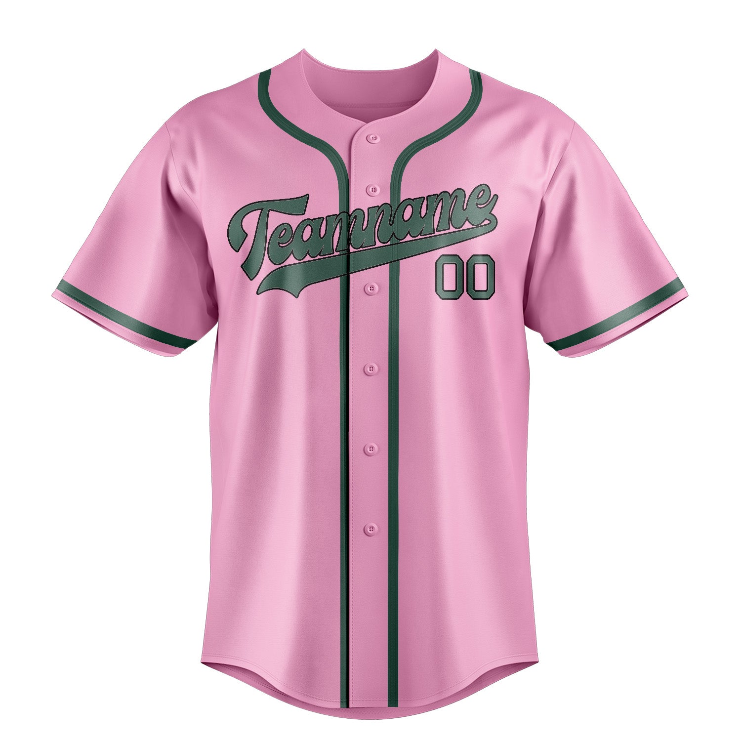 Custom Light Pink Blue Green Baseball Jersey