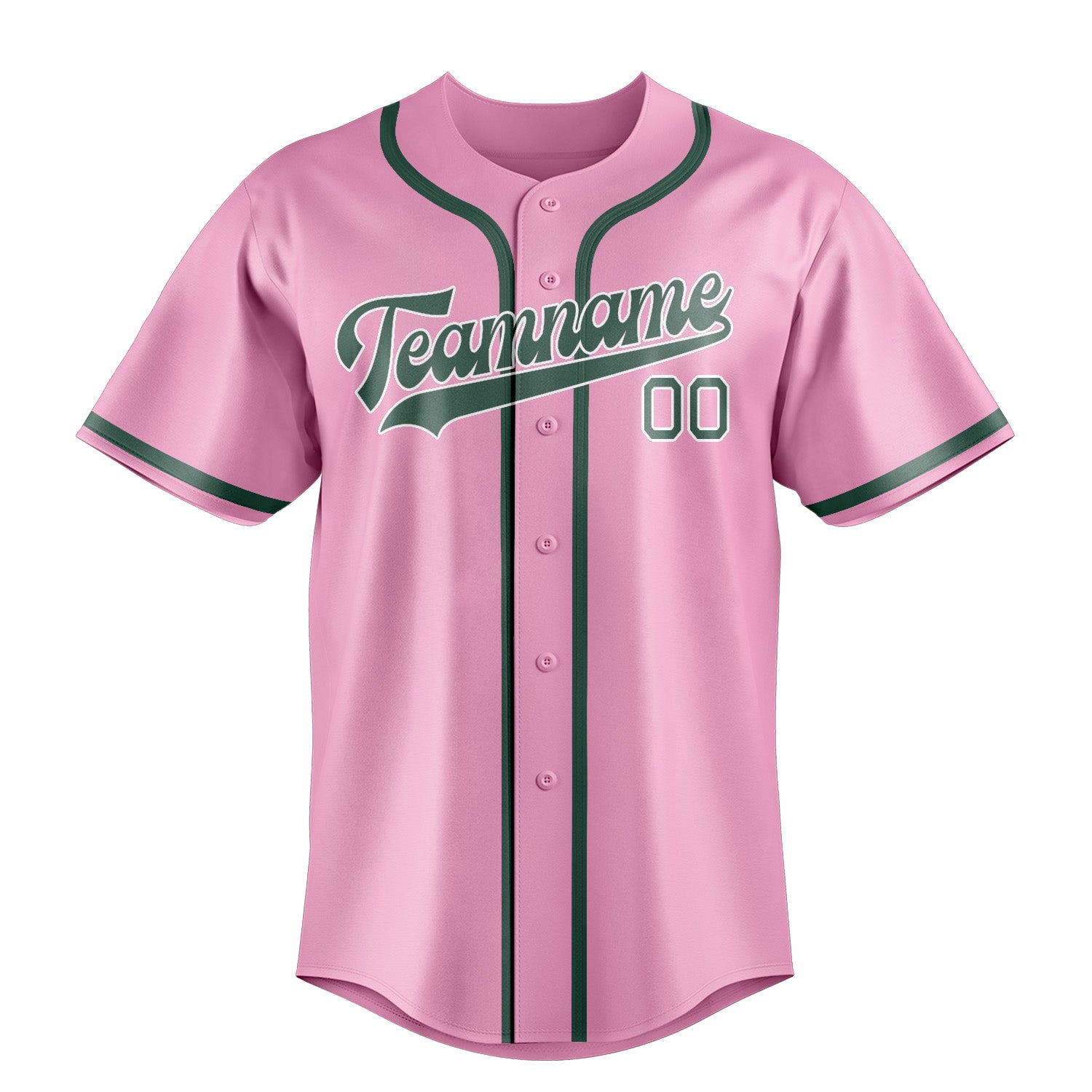 Custom Light Pink Blue Green Baseball Jersey