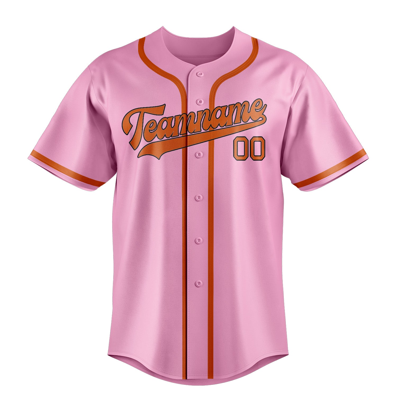Custom Light Pink Orange Baseball Jersey