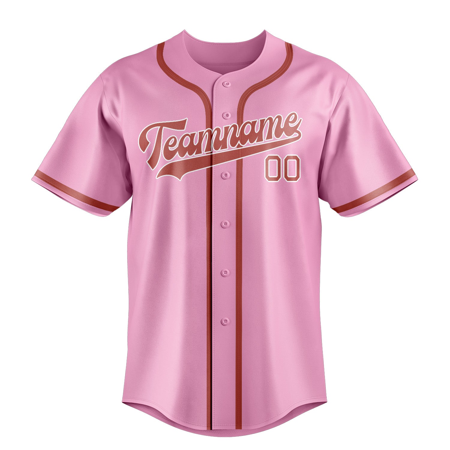 Custom Light Pink Copper Rose Baseball Jersey
