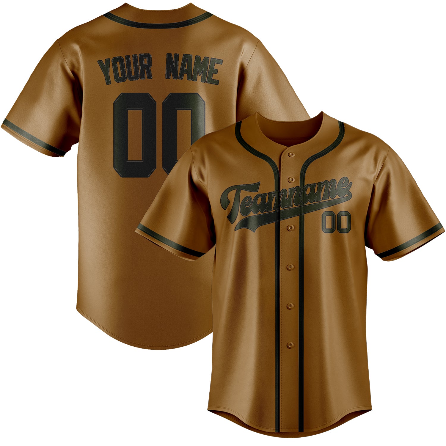 Custom Khaki Olive Baseball Jersey