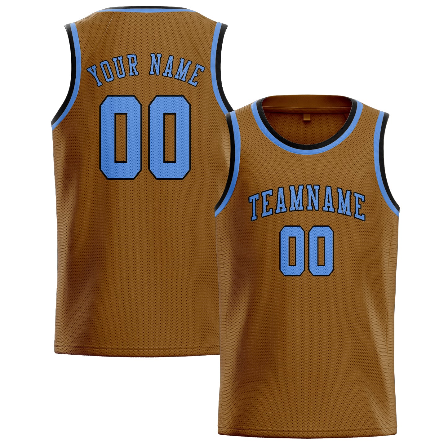 Custom Khaki Light Blue Basketball Jersey