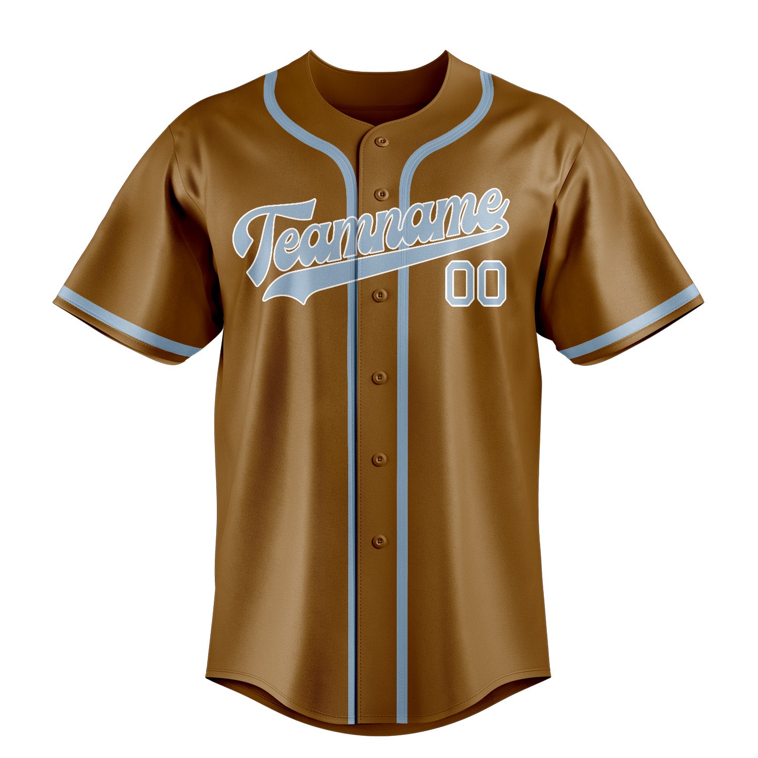 Custom Khaki Light Blue Baseball Jersey