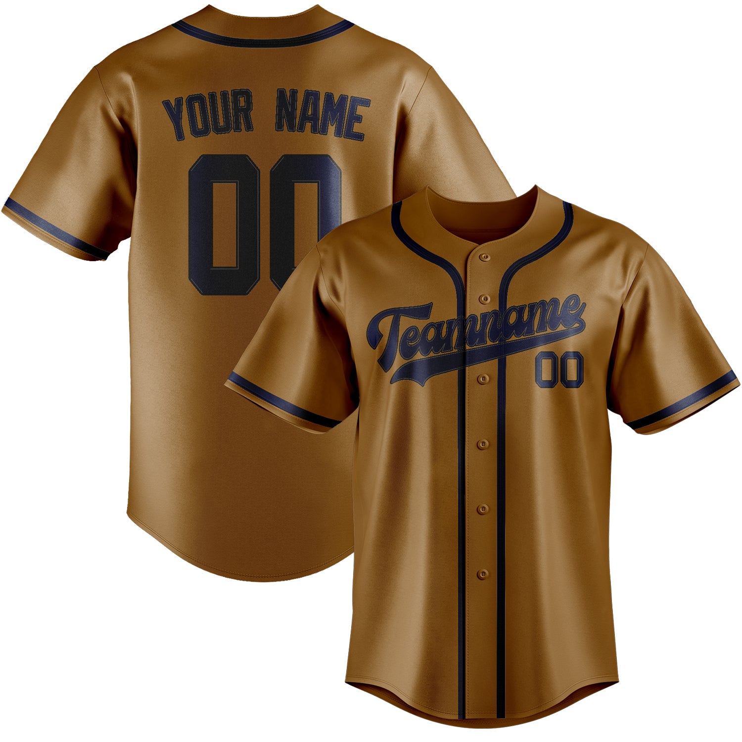 Custom Khaki Blue Baseball Jersey
