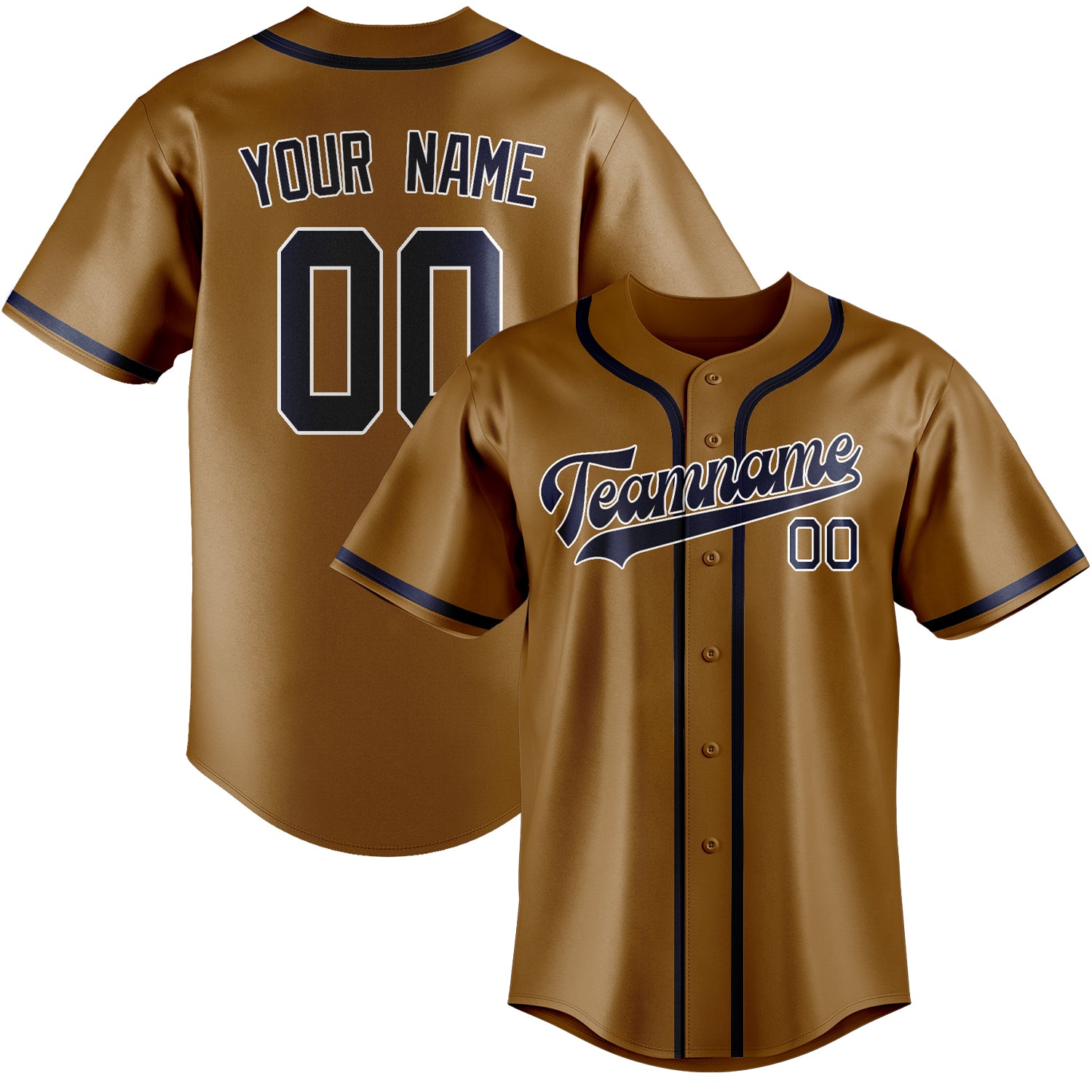 Custom Khaki Blue Baseball Jersey