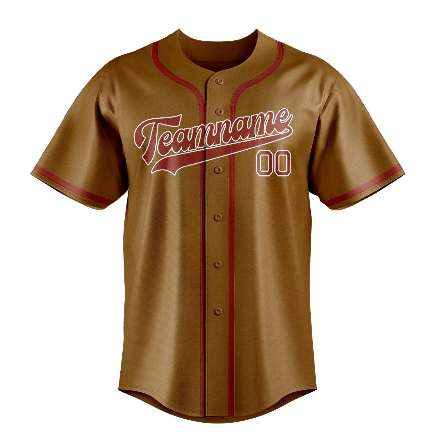 Custom Khaki Coral Red Baseball Jersey