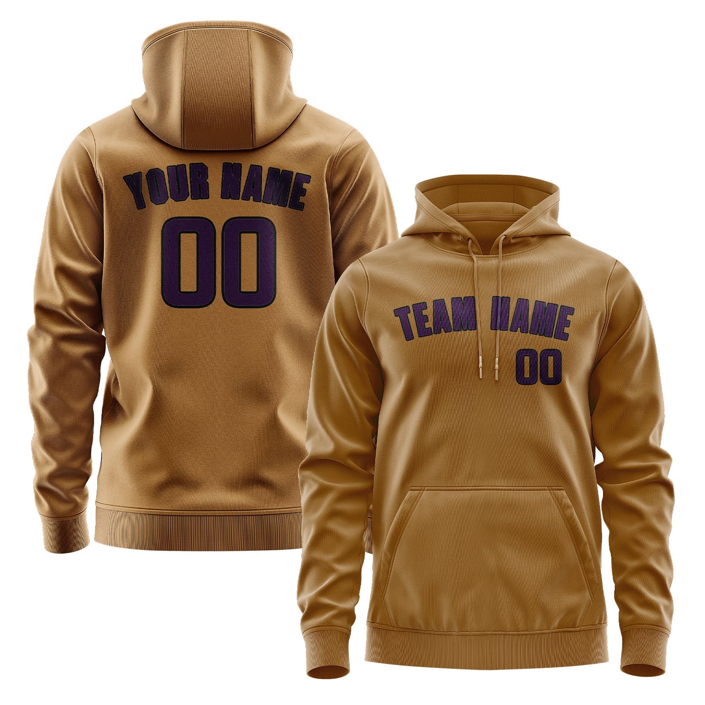 Custom Khaki Purple Hoodie
