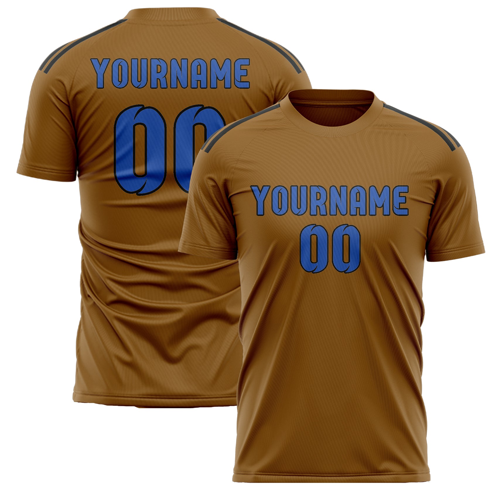 Custom Khaki Sky Blue Soccer Jersey