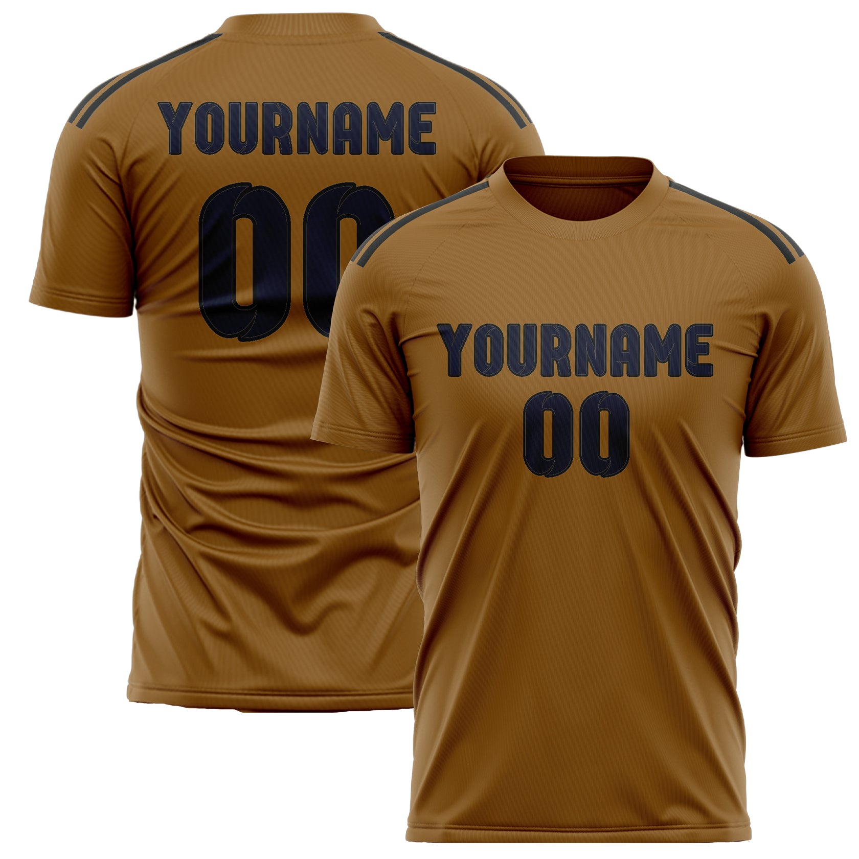 Custom Khaki Navy Soccer Jersey