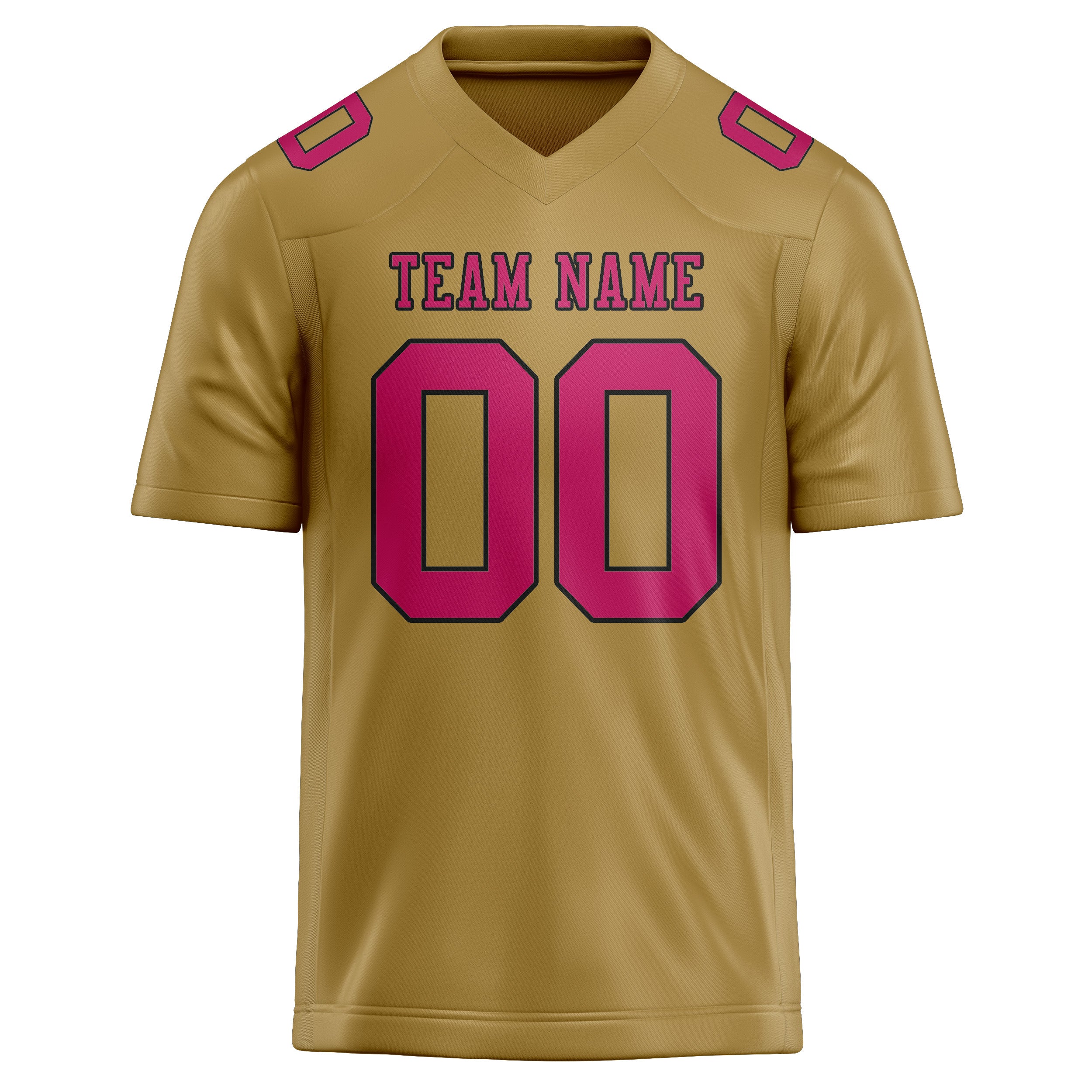 Custom Khaki Pink Football Jersey