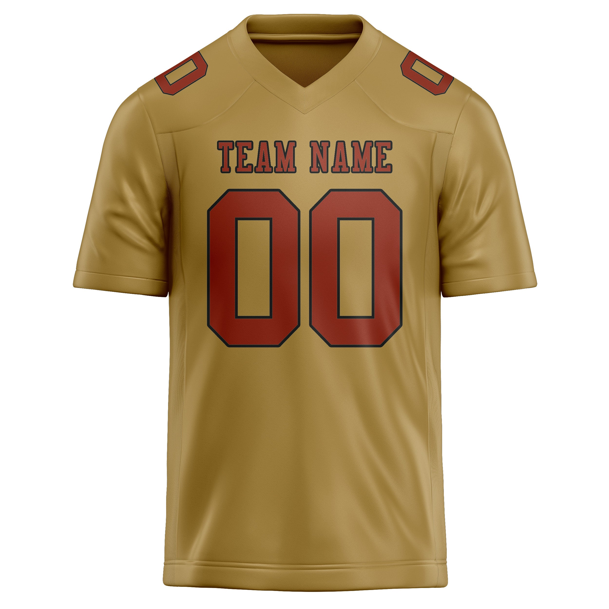Custom Khaki Coral Red Football Jersey
